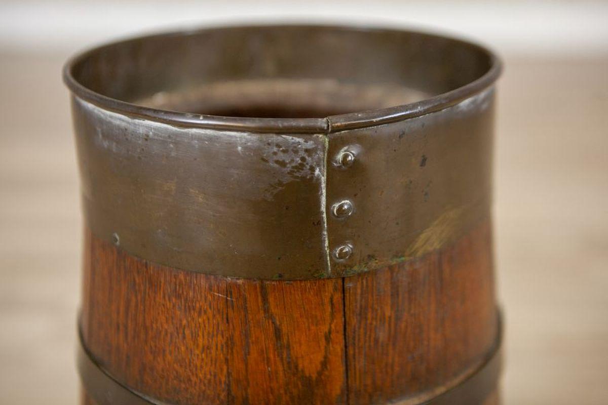 Oak Barrel Umbrella Stand From the Early 20th Century 2