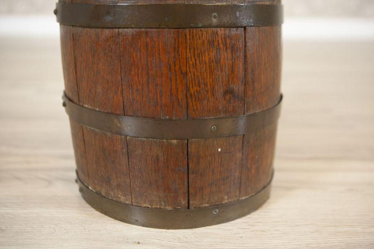 Oak Barrel Umbrella Stand From the Early 20th Century 3