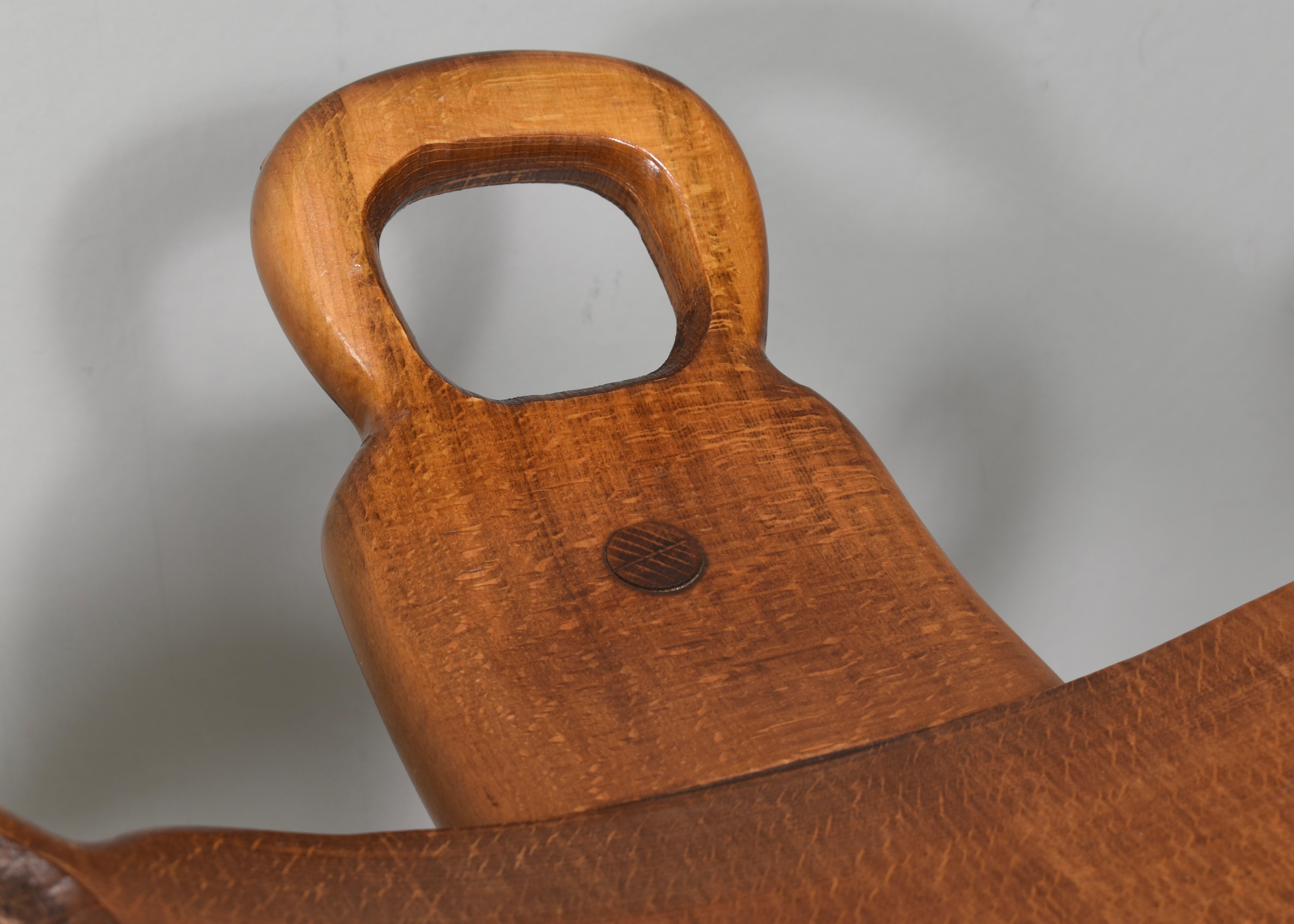Tabourets de bar en Oak dans le style de Sergio Rodrigues, Espagne / Brésil - années 1970 en vente 5