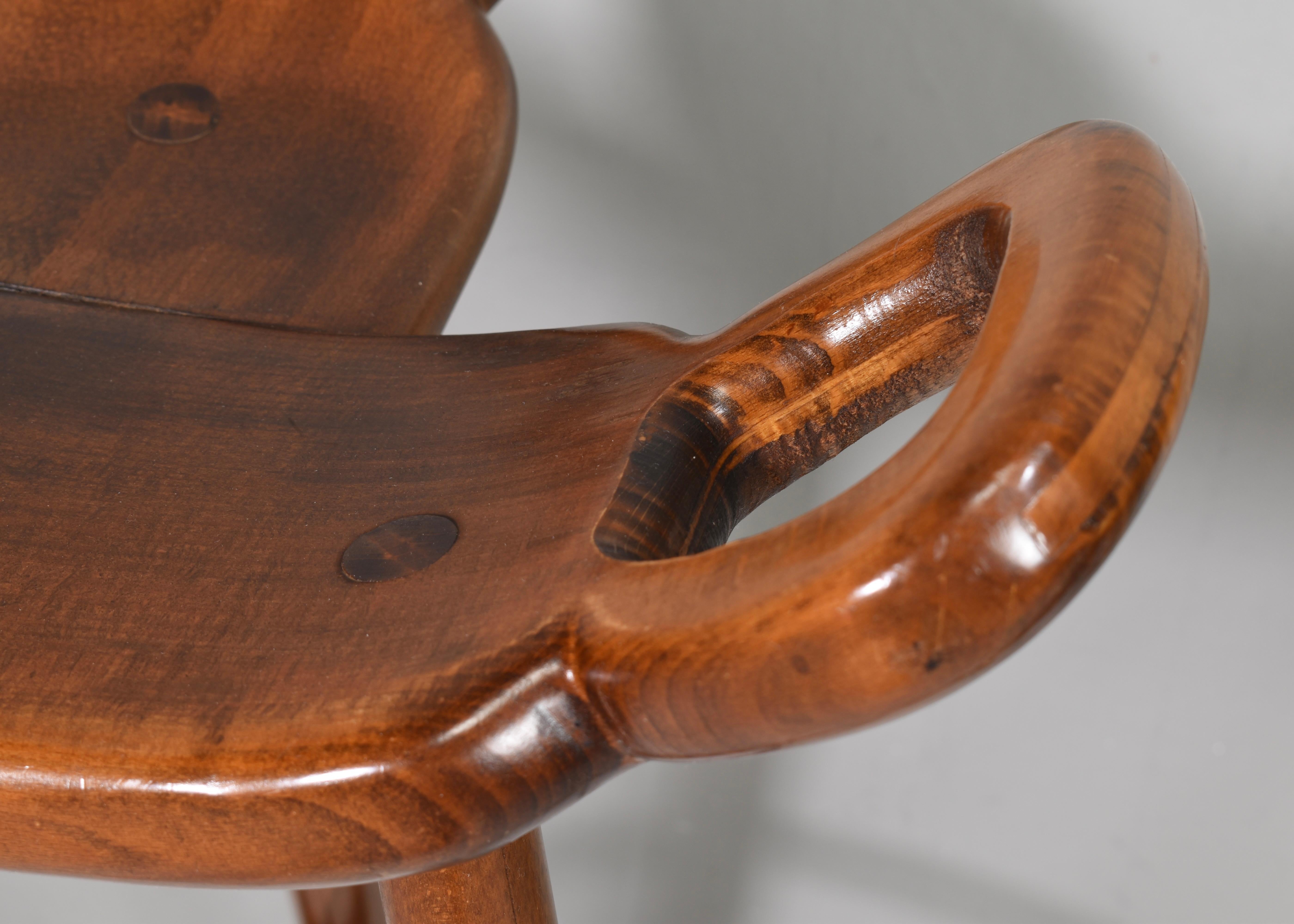 Tabourets de bar en Oak dans le style de Sergio Rodrigues, Espagne / Brésil - années 1970 en vente 6