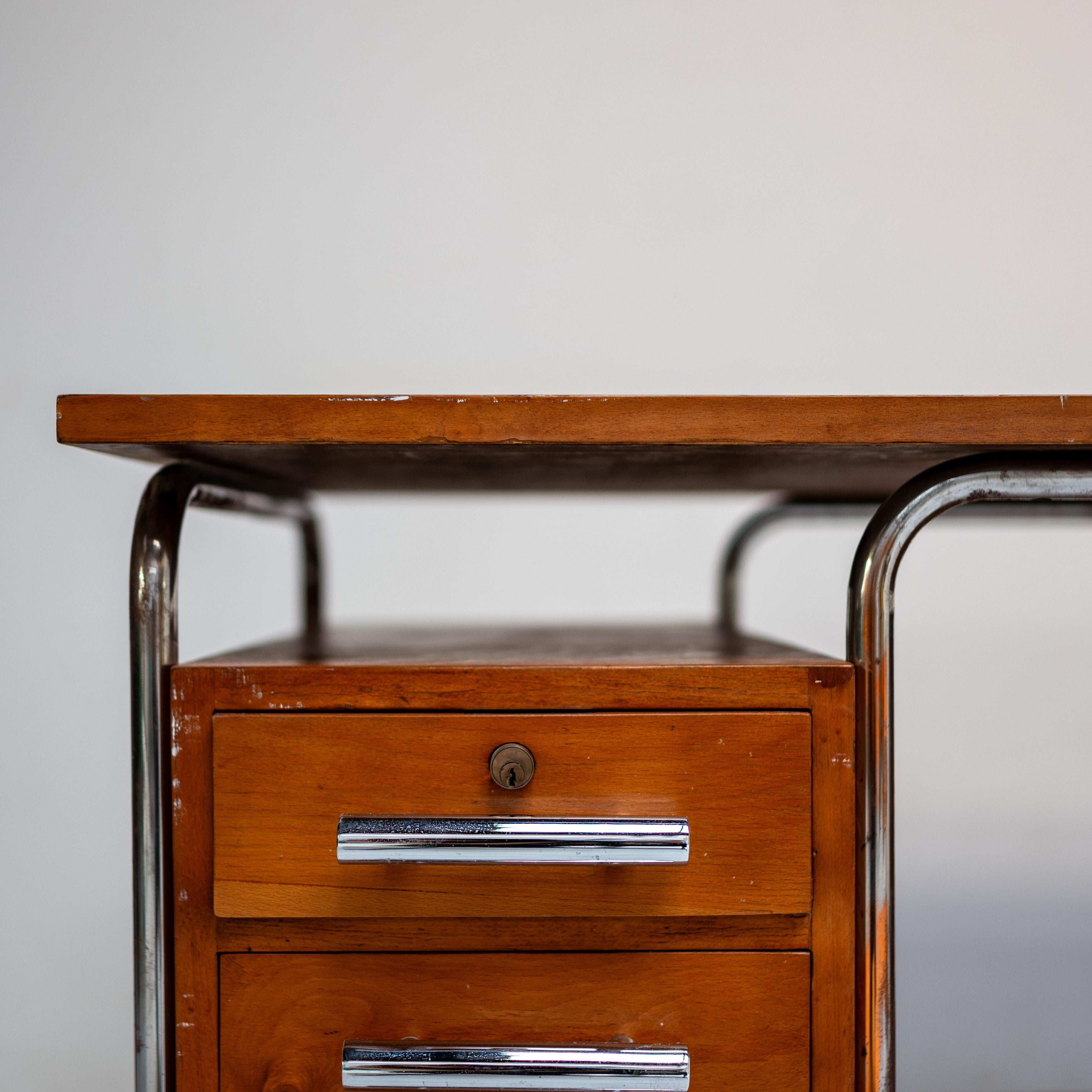 Oak Bauhaus Writing Desk by Marcel Breuer, 1930s For Sale 4
