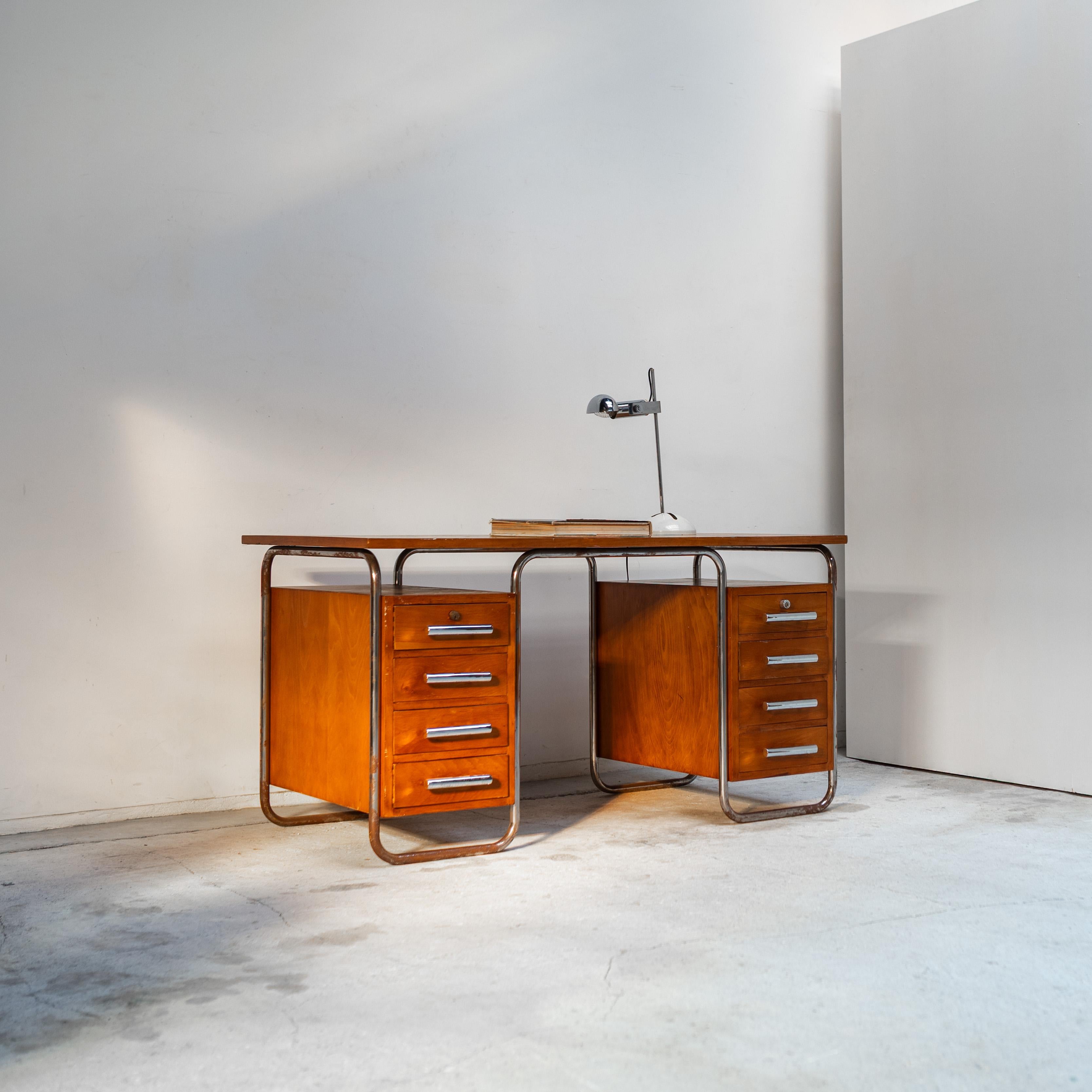 Czech Oak Bauhaus Writing Desk by Marcel Breuer, 1930s For Sale