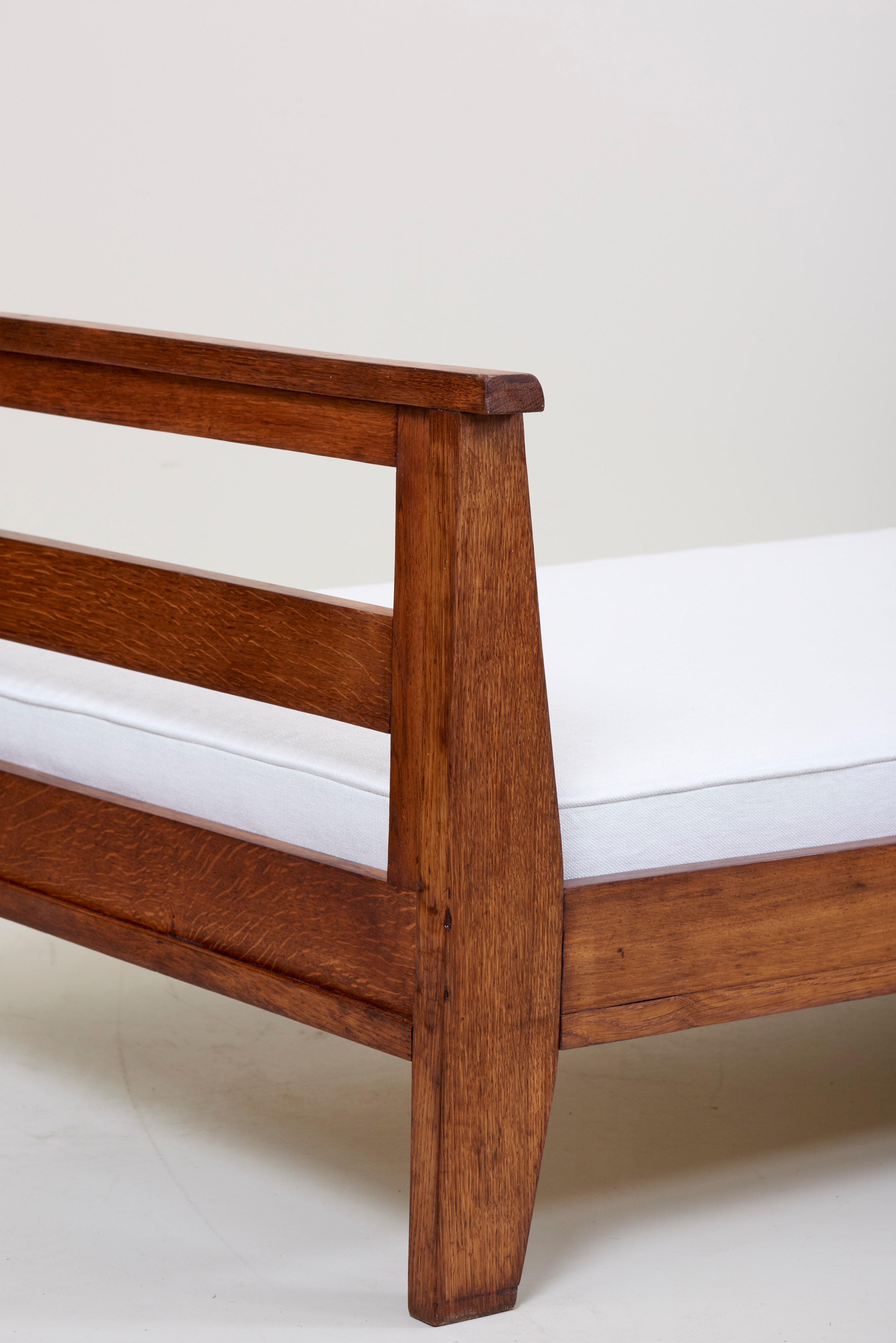 Oak Bed by René Gabriel, France, 1940s 1