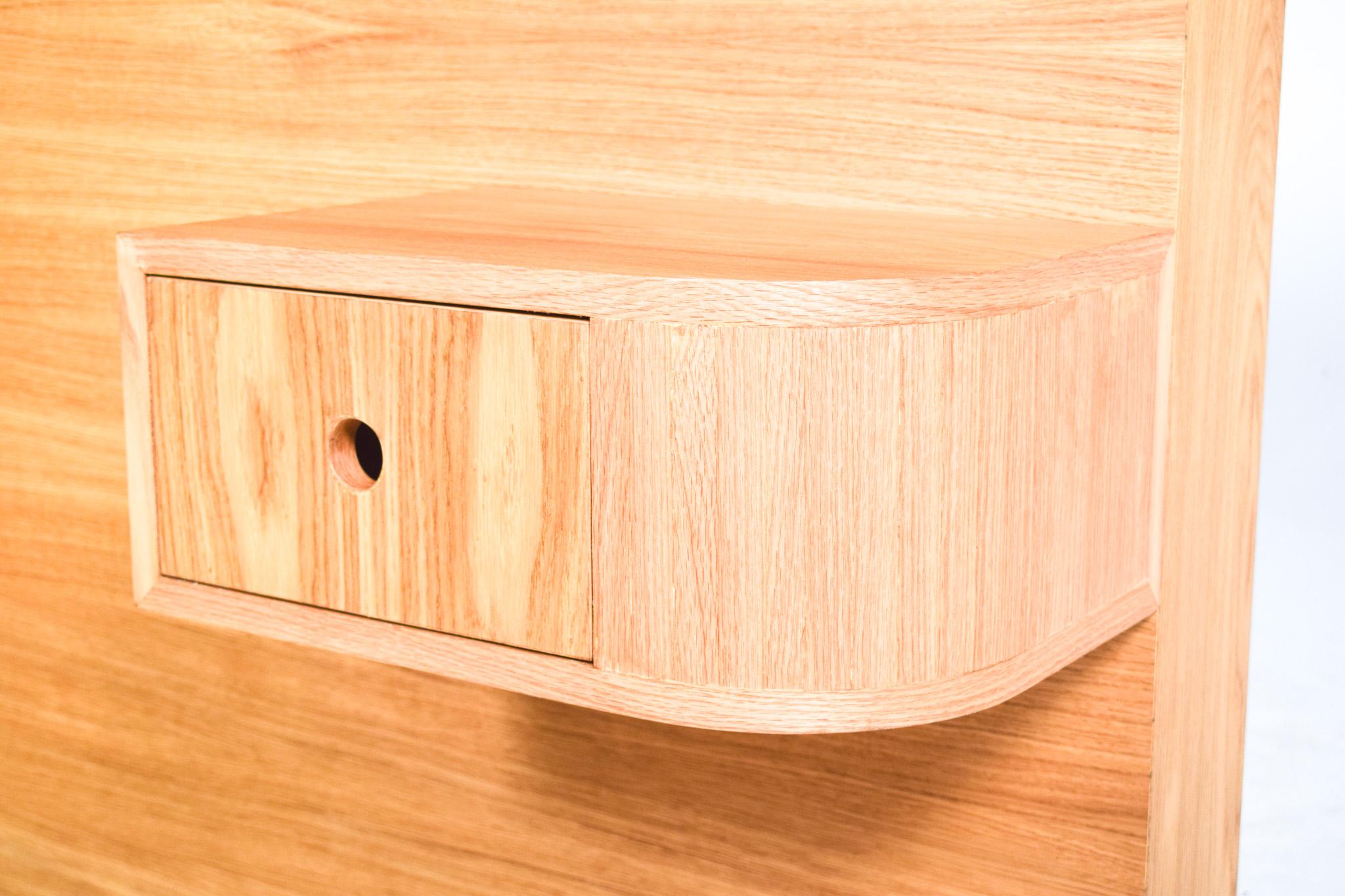 Contemporary Oak Bed Headboard For Sale