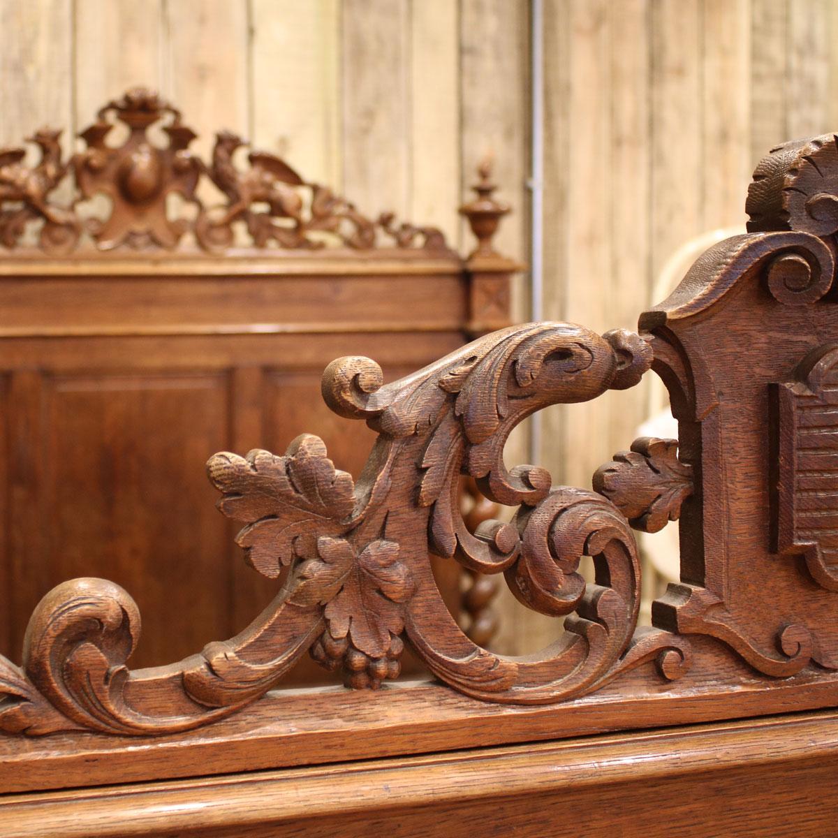 European Oak Bed with Barley Twist Posts, WD30