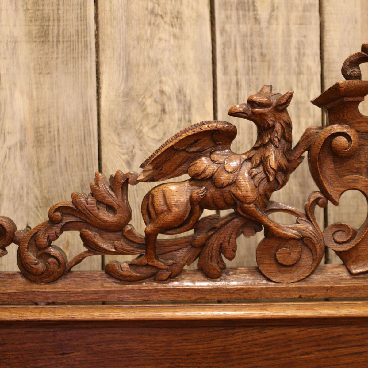19th Century Oak Bed with Barley Twist Posts, WD30