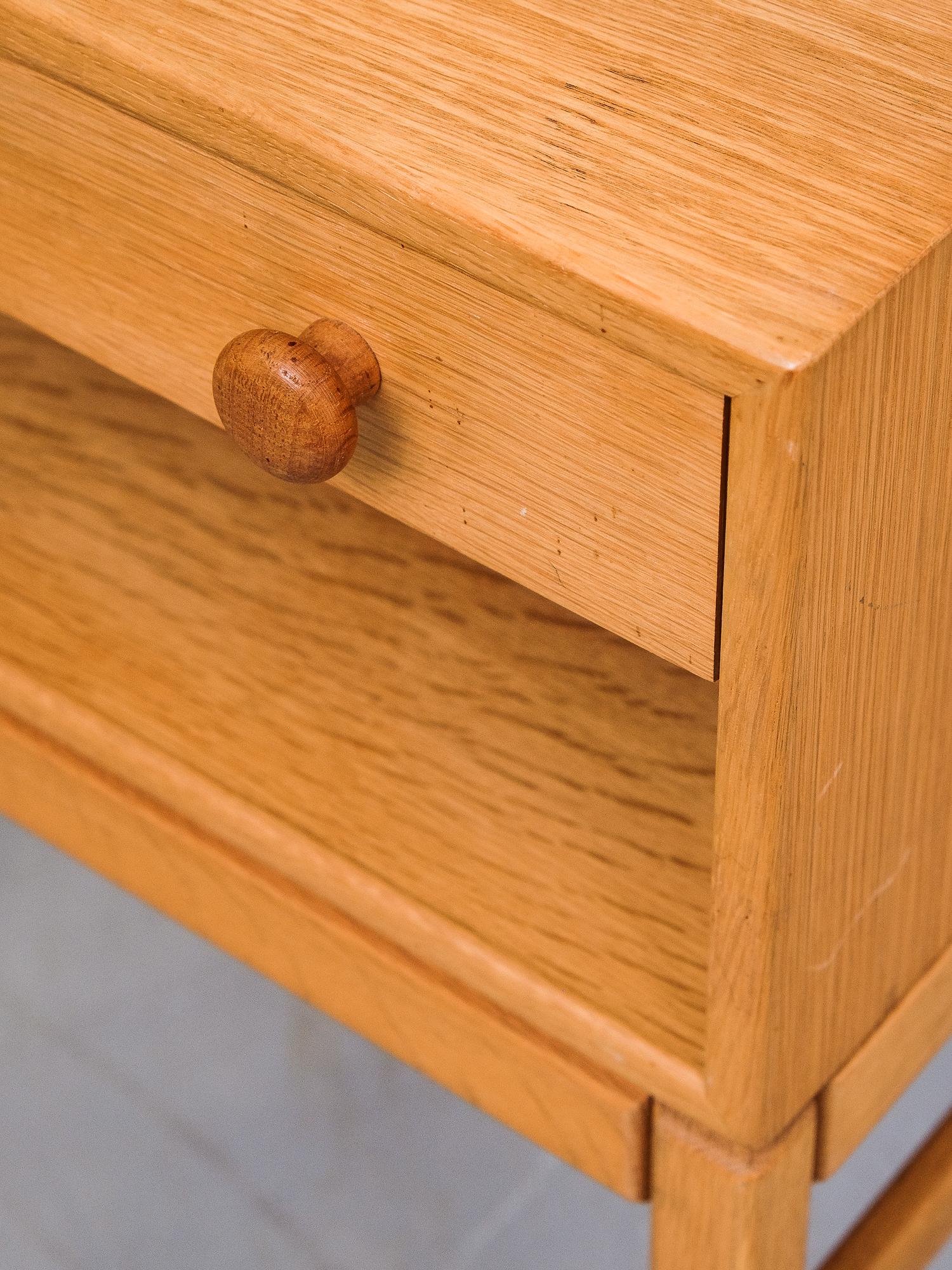 Swedish Oak Bedside Tables Model 