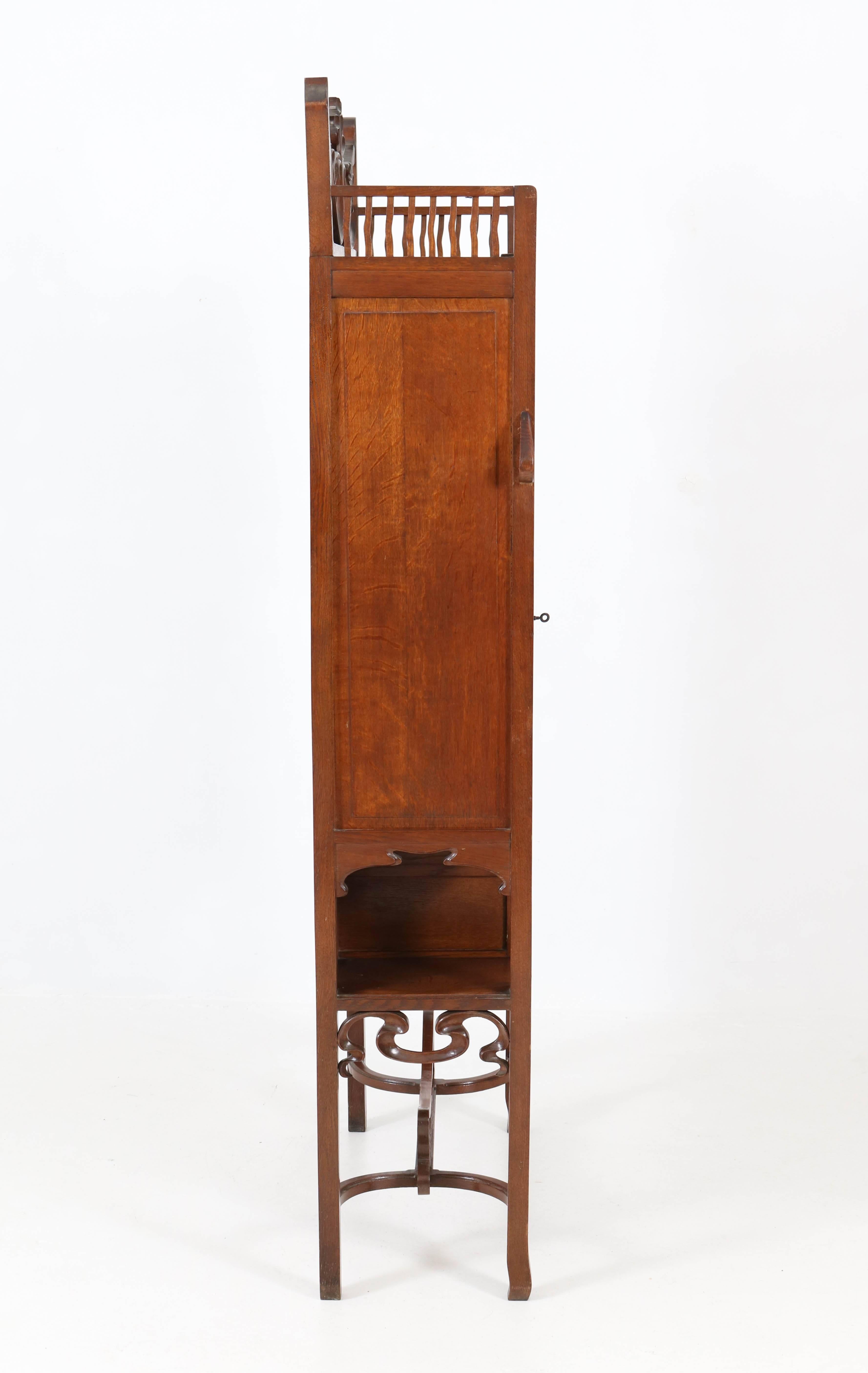 Oak Belgium Art Nouveau Horta Style Cabinet or Buffet, 1900s 5