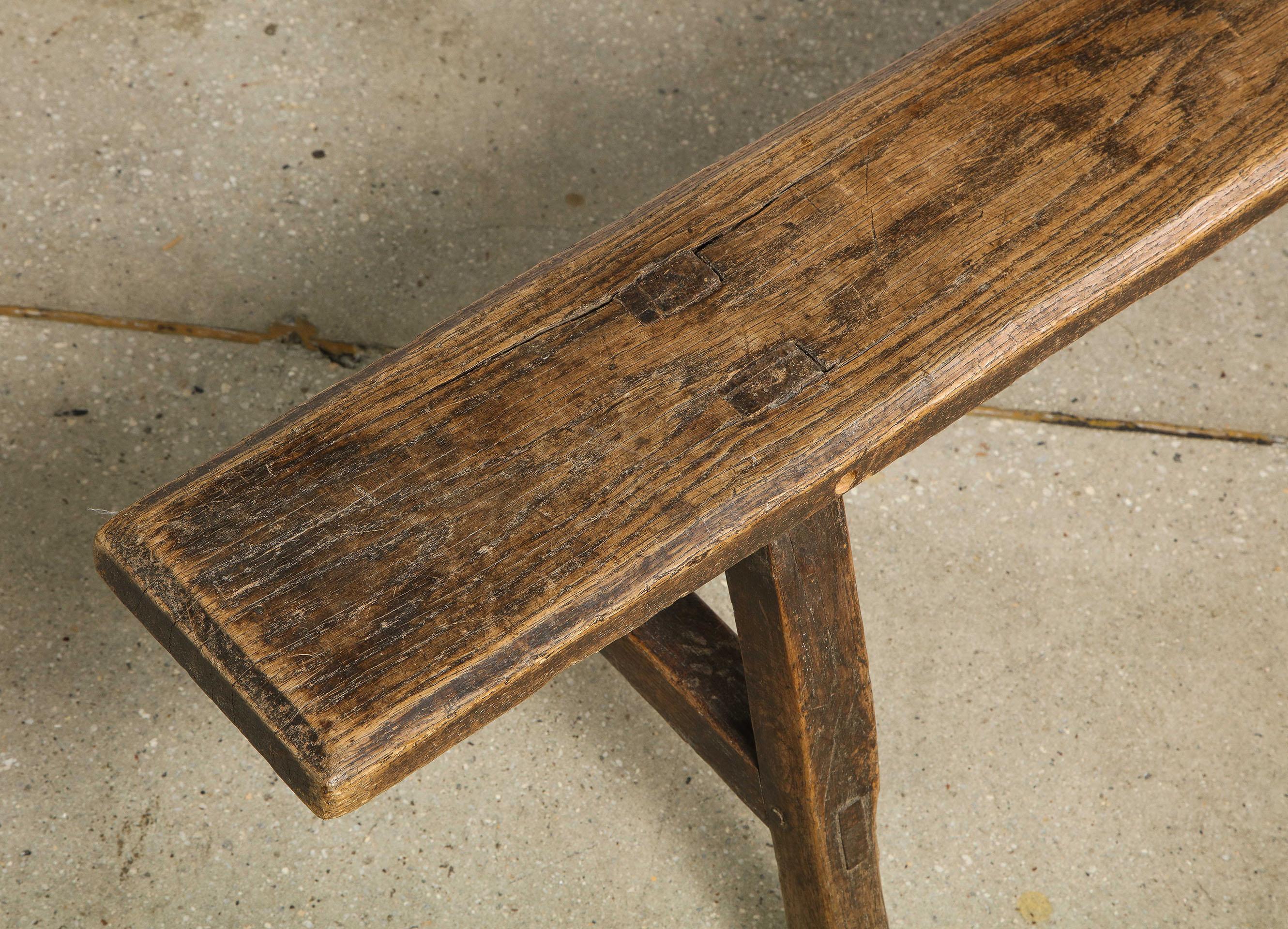 Quirky Welsh 18th Century Oak Bench For Sale 3