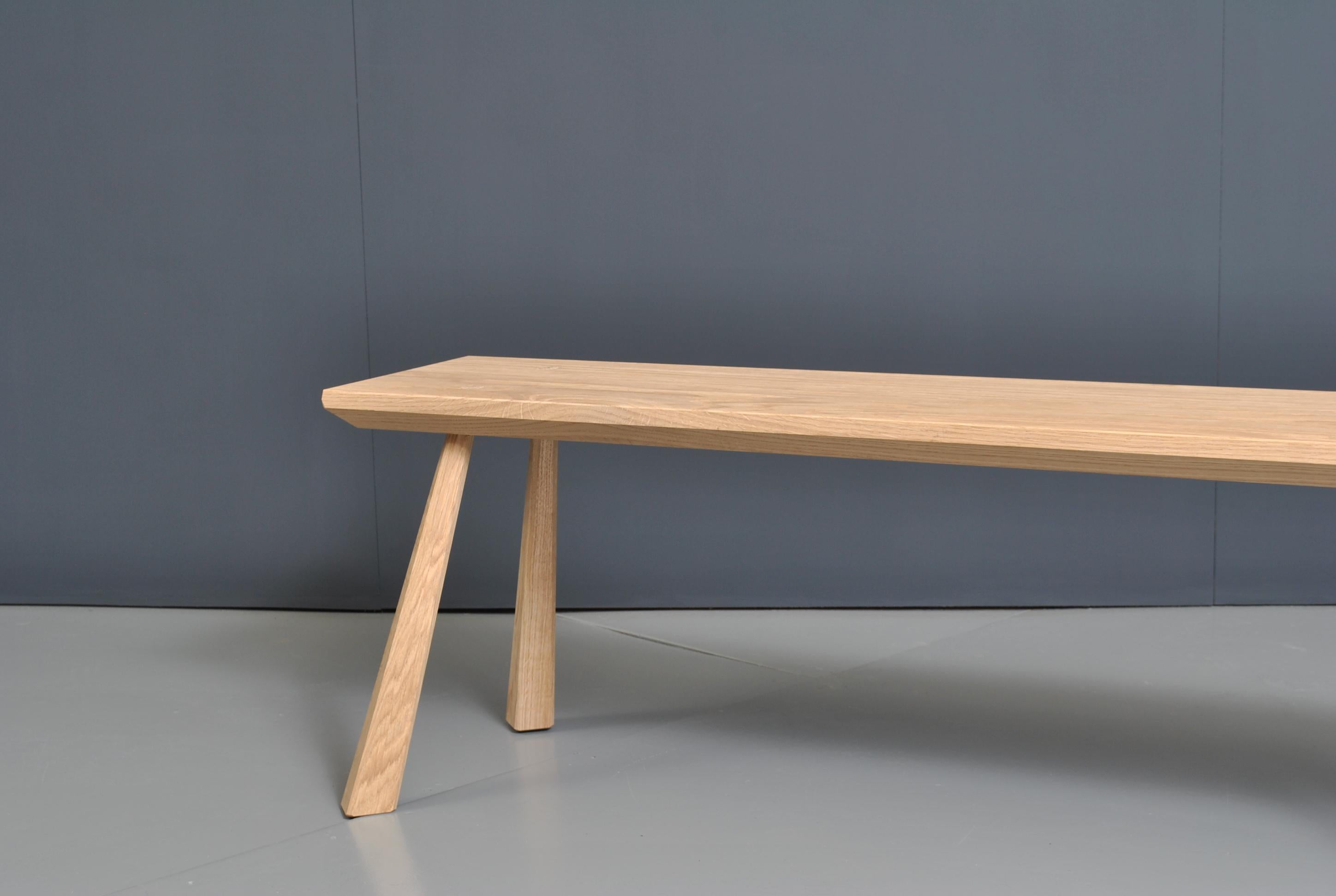 English Handcrafted Staked Oak Bench 