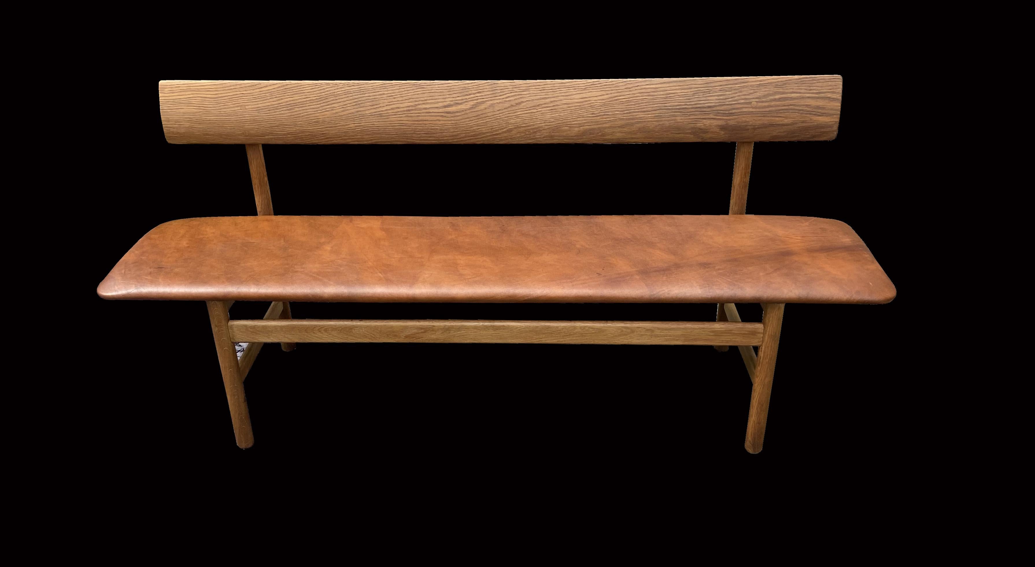 Scandinavian Modern Oak Bench Model 3171, by Børge Mogensen for Fredericia