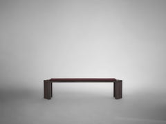 Oak Bench, Solid Dark Brown European Oak, Brutalist Design, Cadence by Mokko