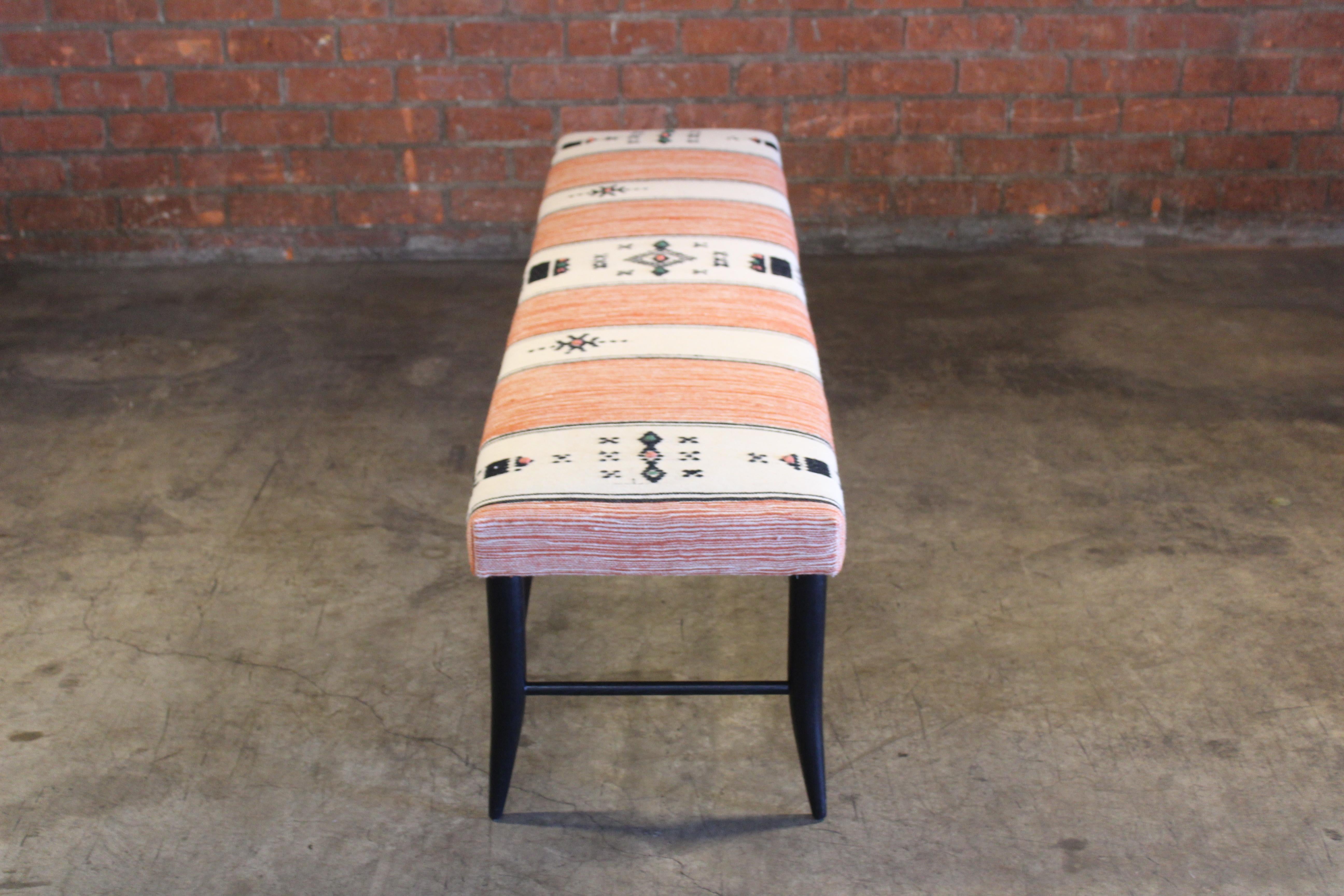 Oak Bench Upholstered in a Vintage 1970s Moroccan Wool Textile 12