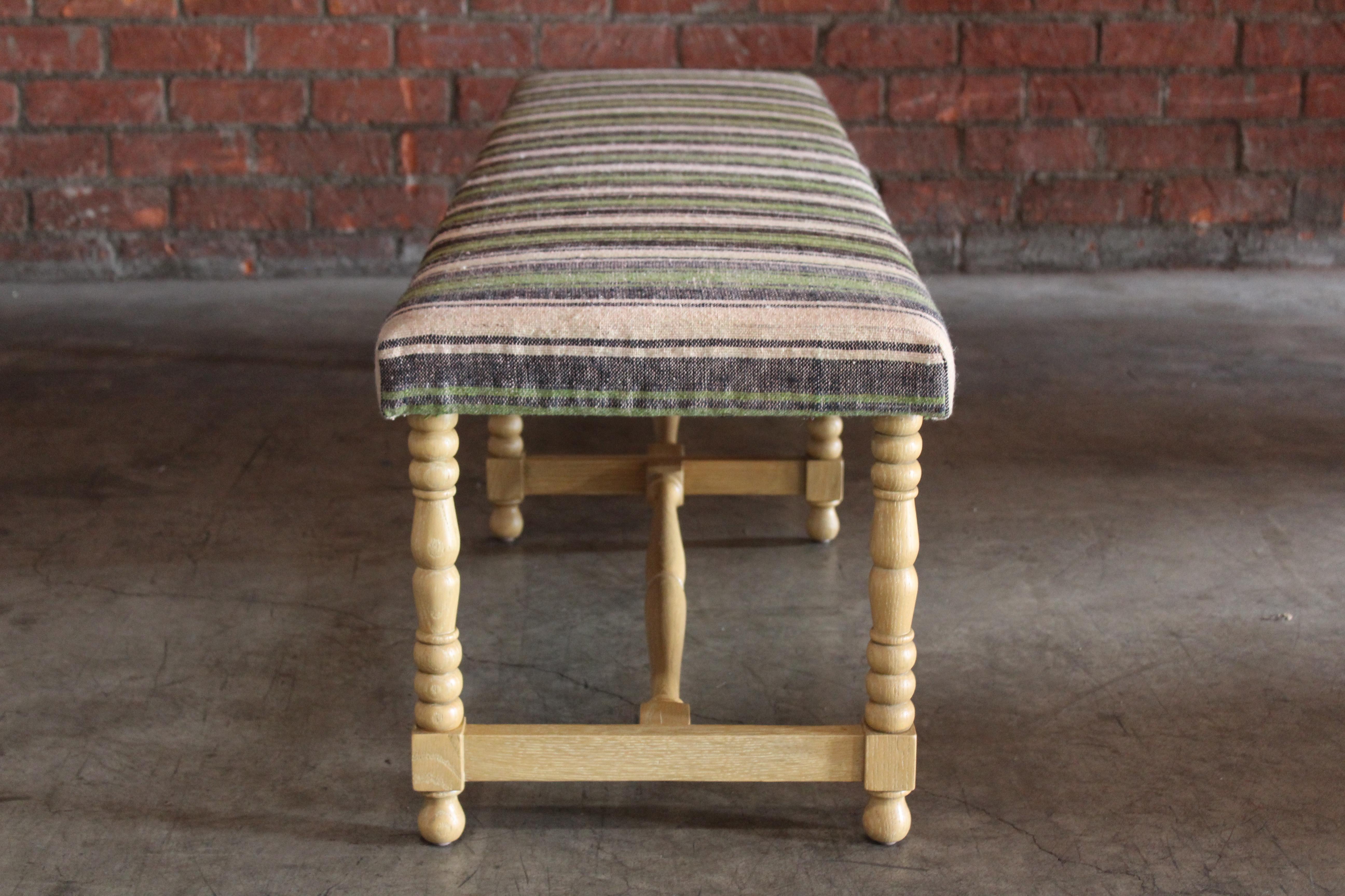 Oak Bench Upholstered in a Vintage Turkish Kilim 8