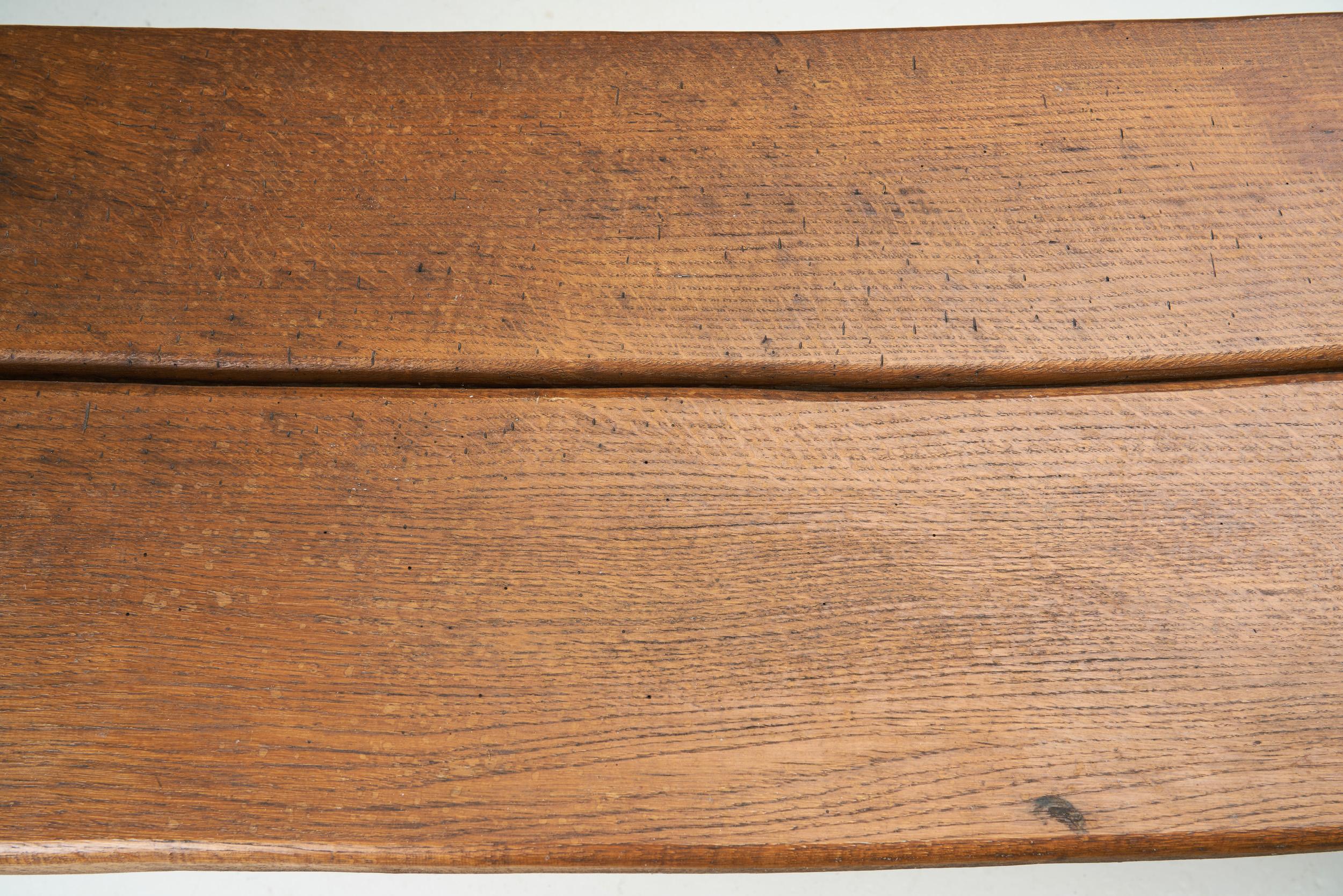 Oak Bench with Mortise and Tenon Joinery, Europe ca 1950s  For Sale 7