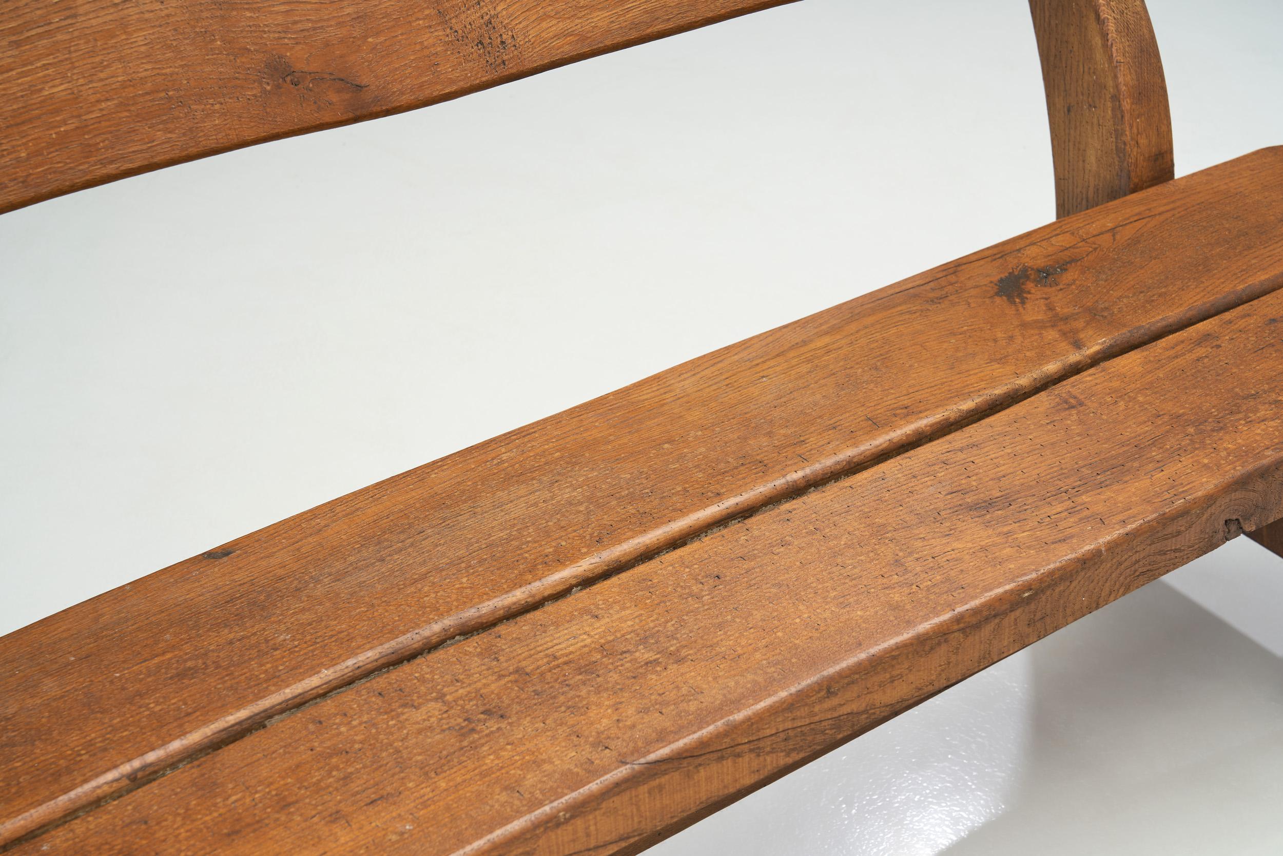 Oak Bench with Mortise and Tenon Joinery, Europe ca 1950s  For Sale 10
