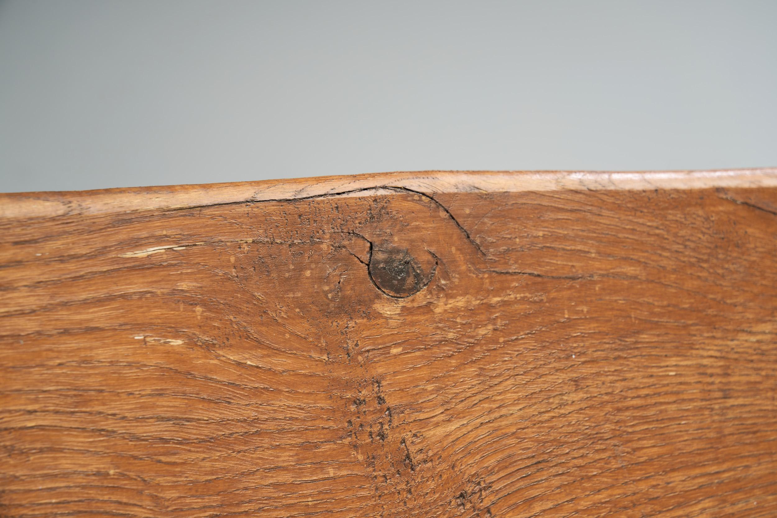 Oak Bench with Mortise and Tenon Joinery, Europe ca 1950s  For Sale 12