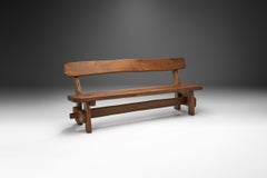 Oak Bench with Mortise and Tenon Joinery, Europe ca 1950s