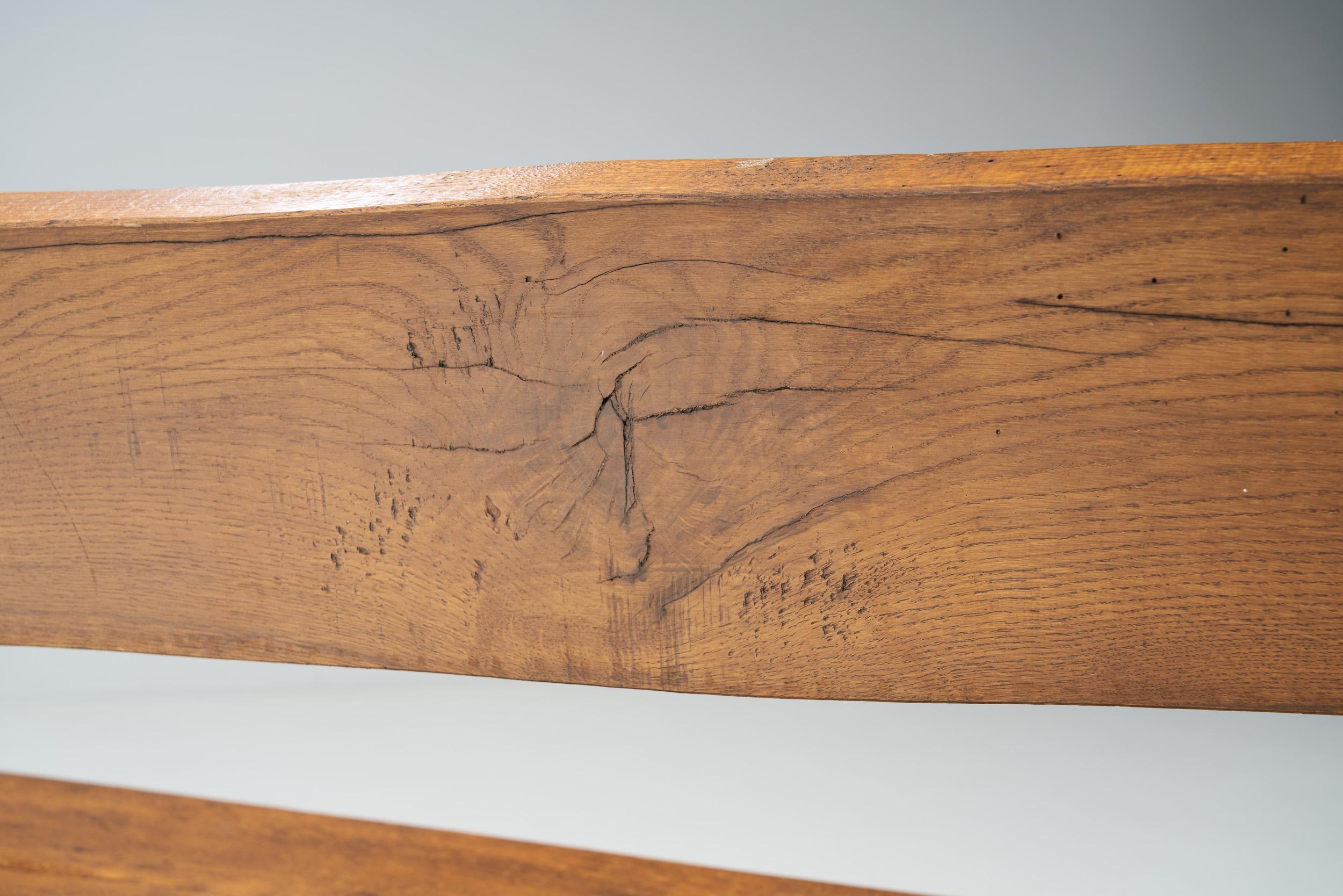 Oak Bench with Mortise and Tenon Joinery, Europe ca 1950s  For Sale 2