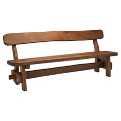 Oak Bench with Mortise and Tenon Joinery, Europe ca 1950s 