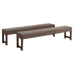 Oak Benches in 100% Wool Velvet