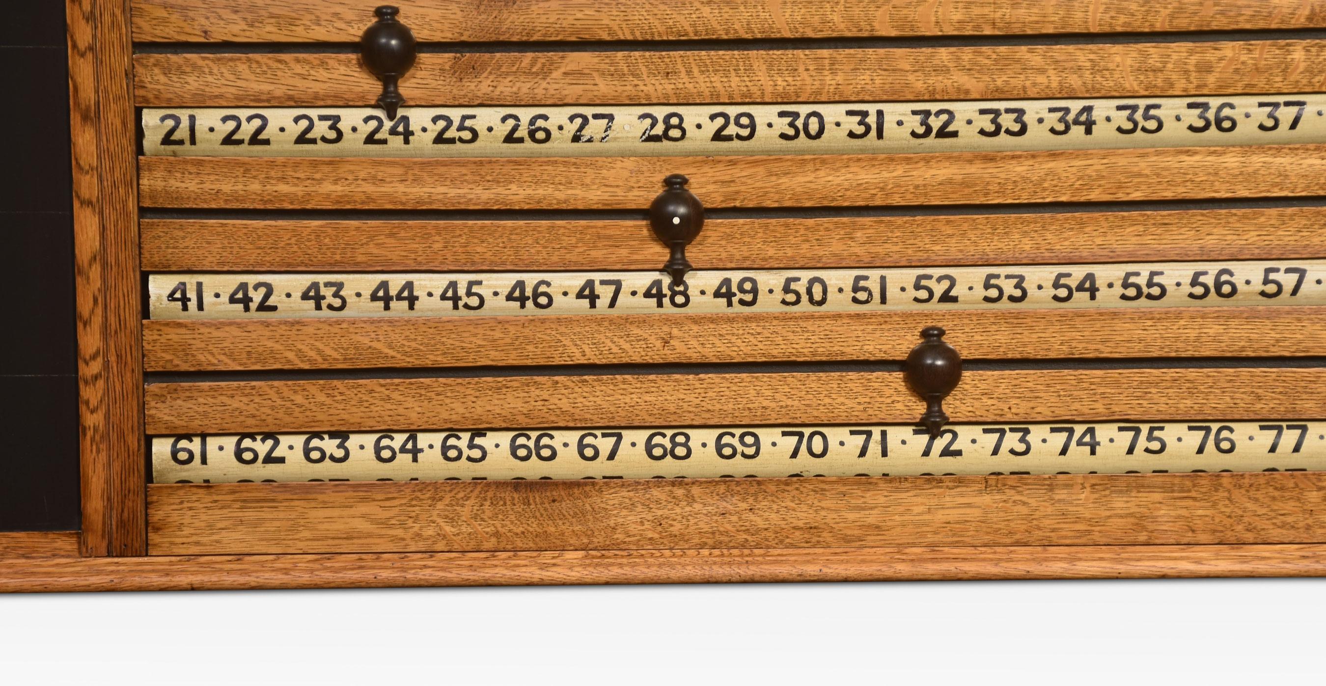 British Oak Billiard Scoreboard