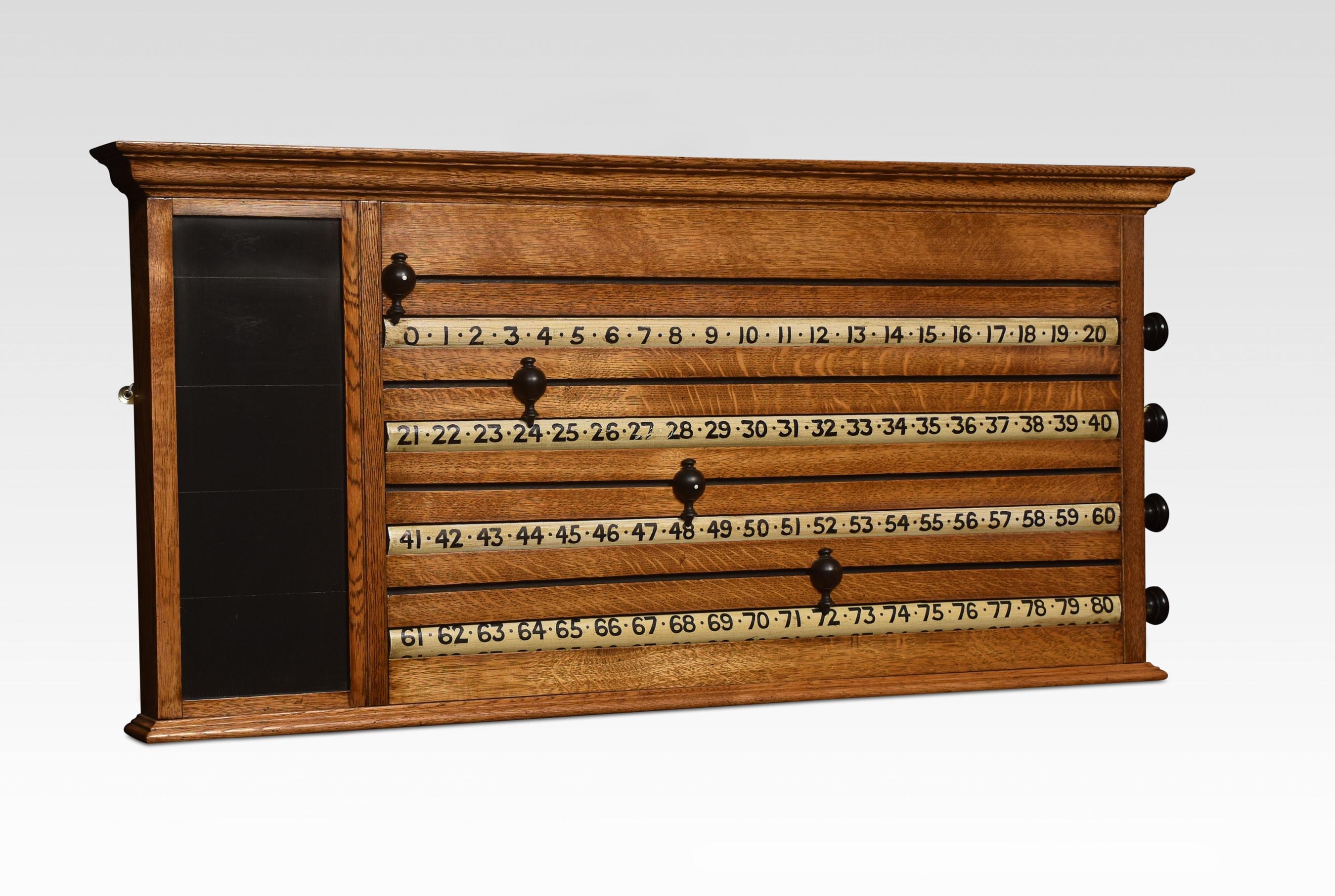 19th Century Oak Billiard Scoreboard