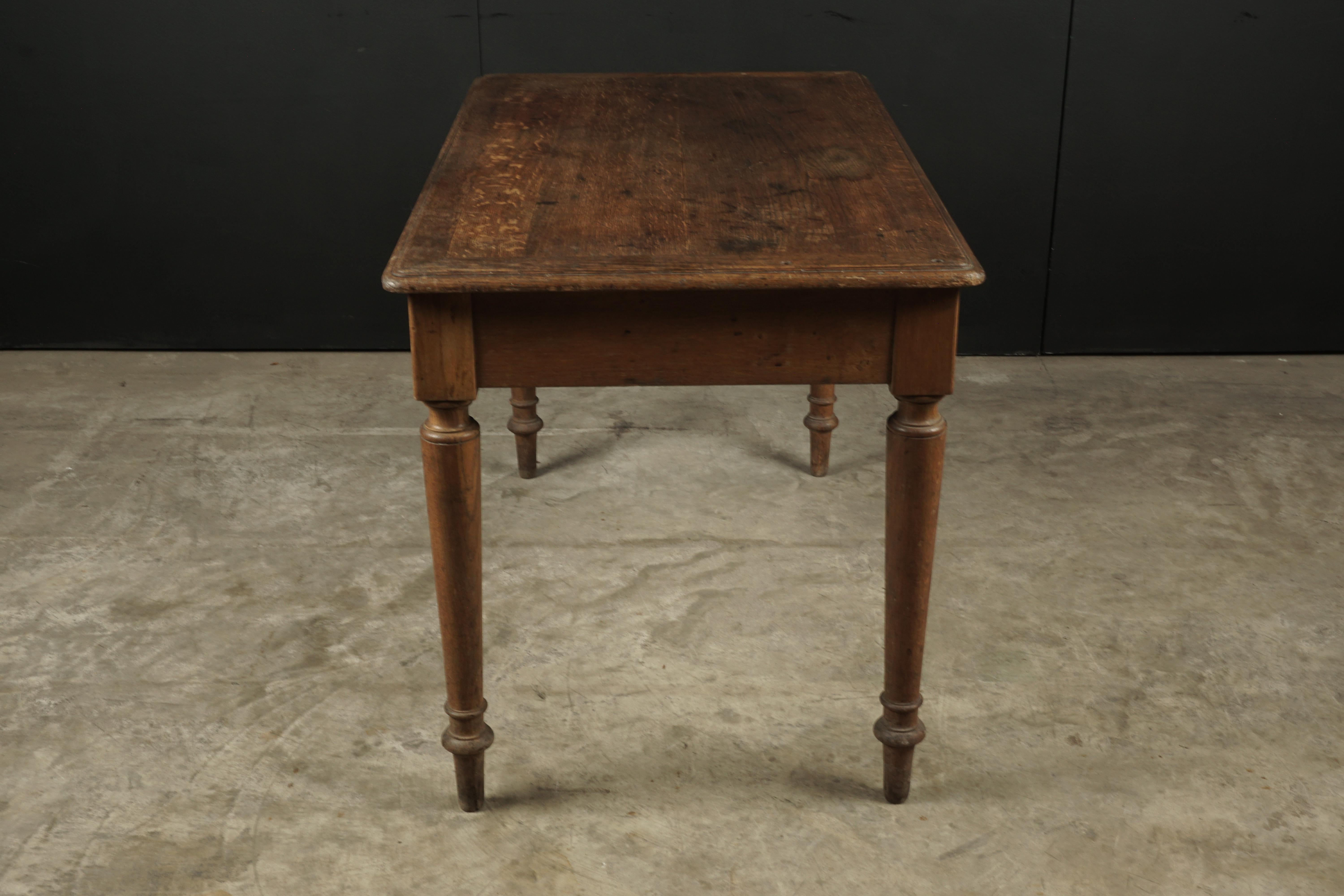 Oak Bistro Table from France, circa 1940 In Good Condition In Nashville, TN