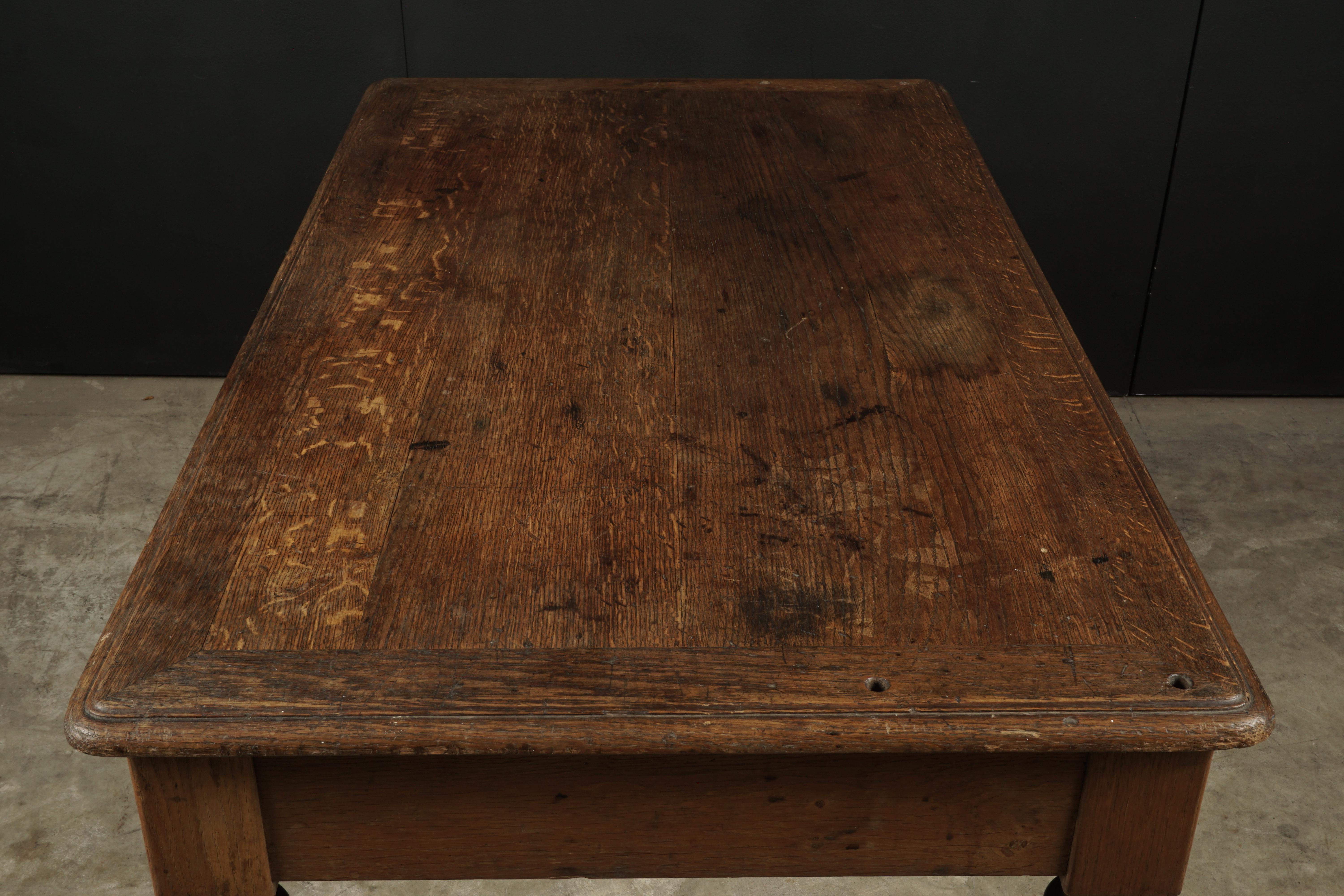 Mid-20th Century Oak Bistro Table from France, circa 1940