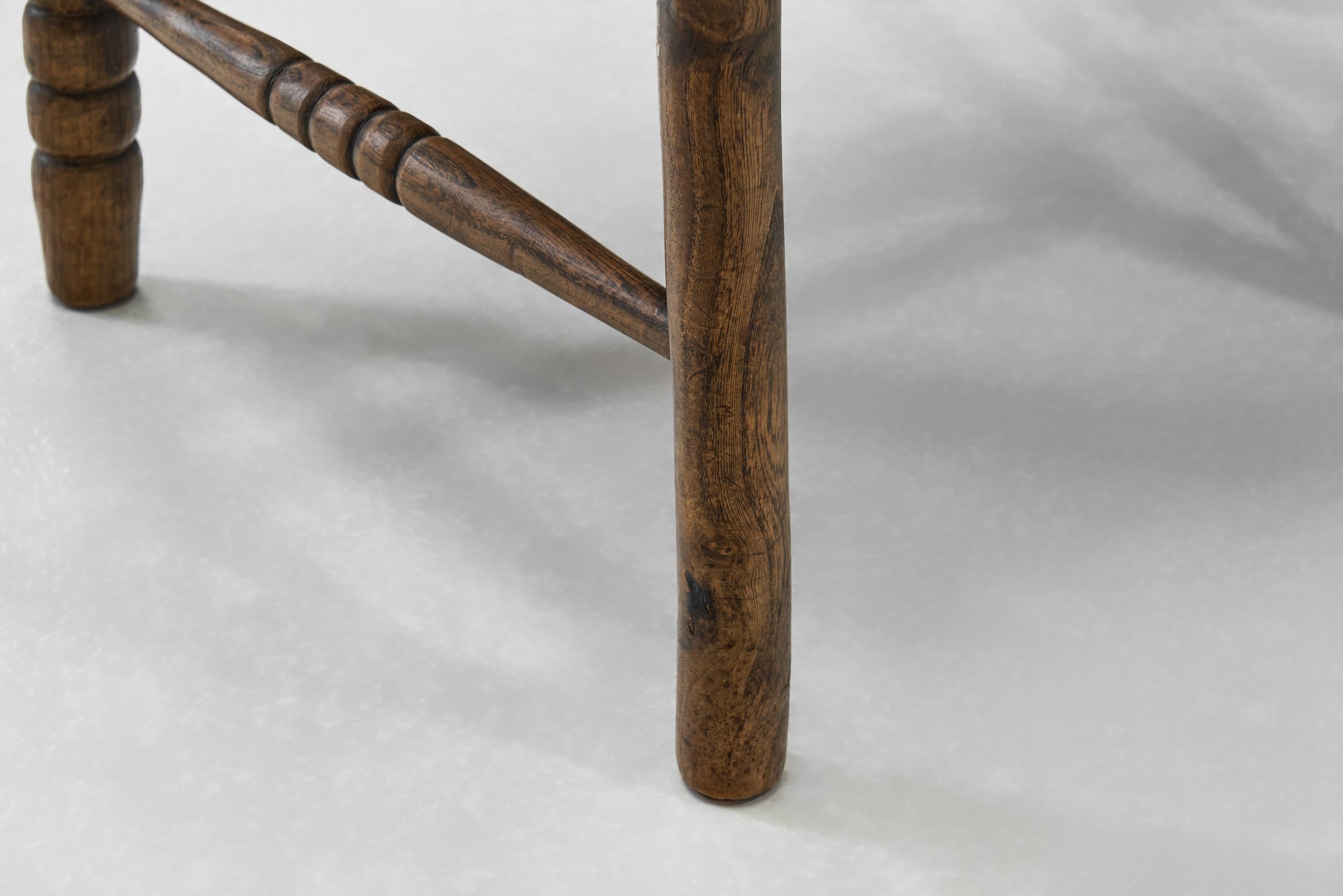 Poltrona in Oak con seduta in vimini, Paesi Bassi, anni '30 in vendita 12