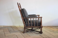 Oak Bobbin Turned Library Armchair