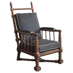 Oak Bobbin Turned Library Armchair