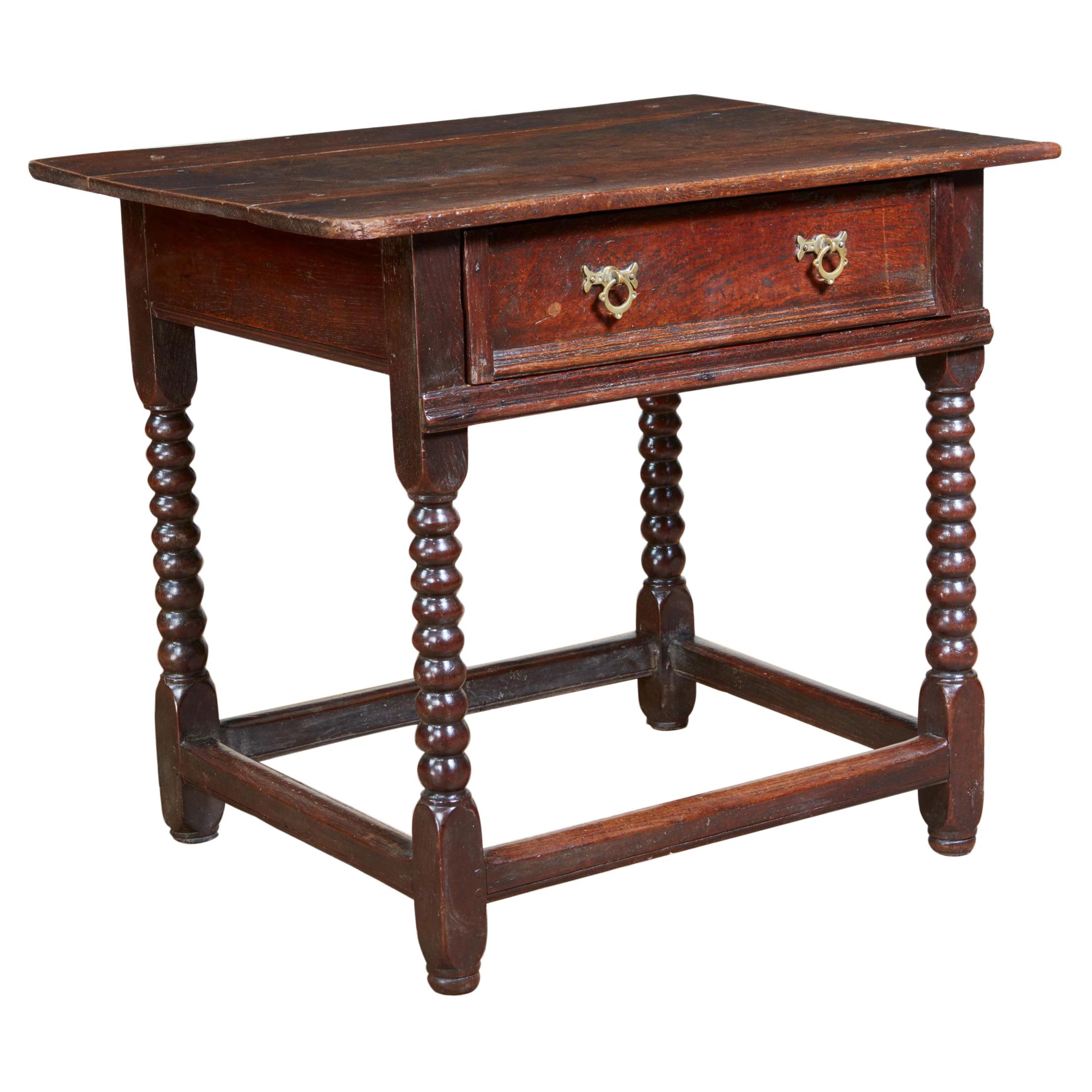 Oak Bobbin Turned Leg Side Table at 1stDibs