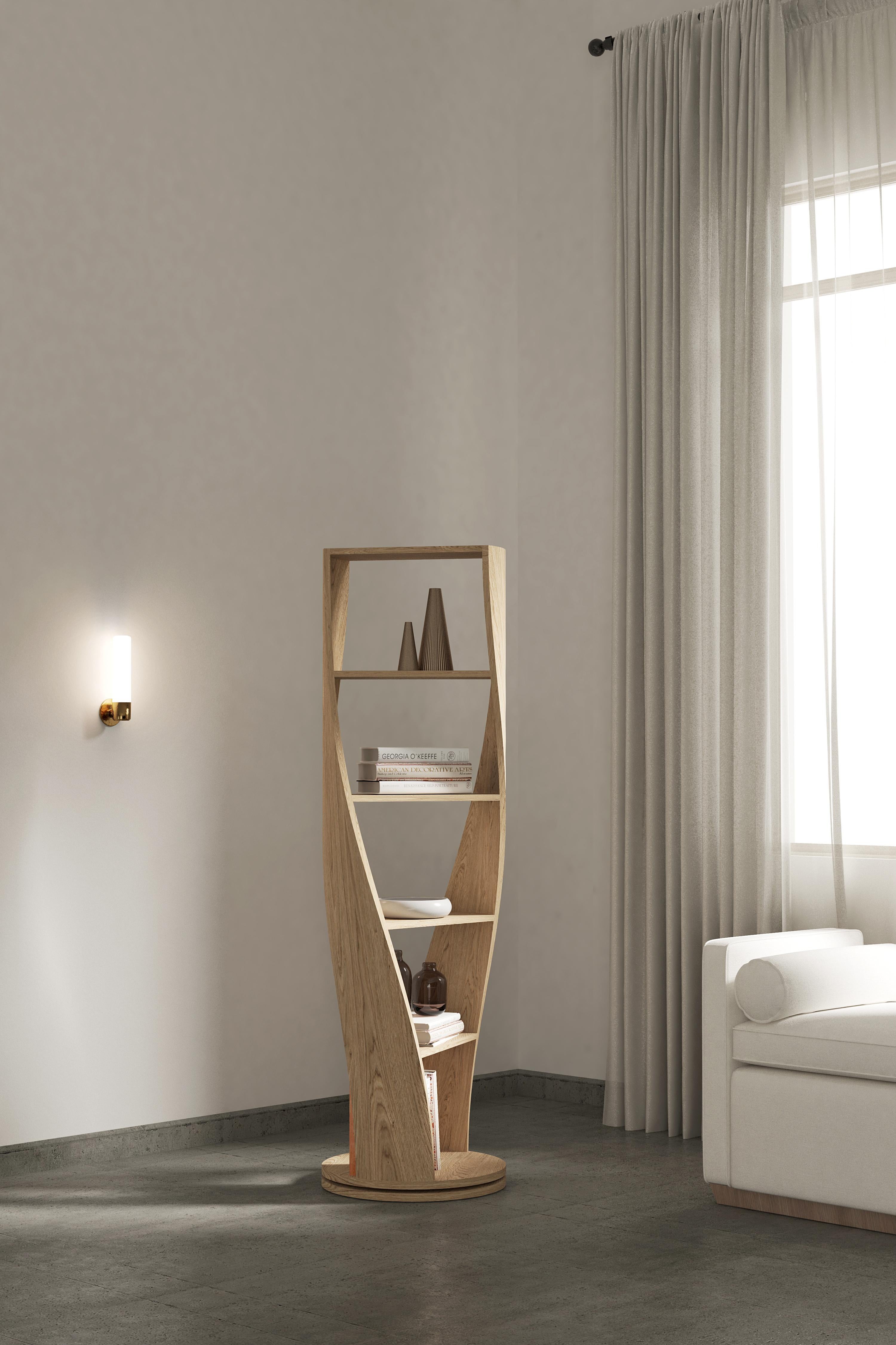 MYDNA is a chic and contemporary storage system inspired by the DNA concept: both by its sophisticated double helix shape, and by the metaphorical statement that everything you place on it defines a significant part of your personal identity. MYDNA