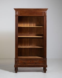 Antique Oak Bookcase with Original Patina, Rustic Style, Circa 1880