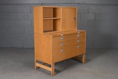 Oak Bookcase Unit and Chest with Stainless Steel Handles