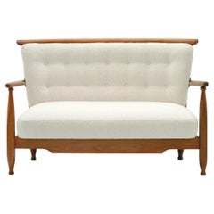 Oak 
Bouclé Sofa by Guillerme 
Chambron