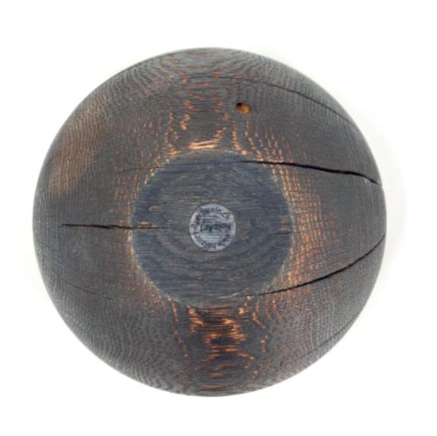 Oak Bowl Burned and Brushed With Gold Leaf by Patrick Rapp In Excellent Condition For Sale In Atlanta, GA