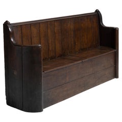 Oak Box Seat Settle, England Circa 1770