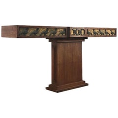 Used Oak and Brass Console