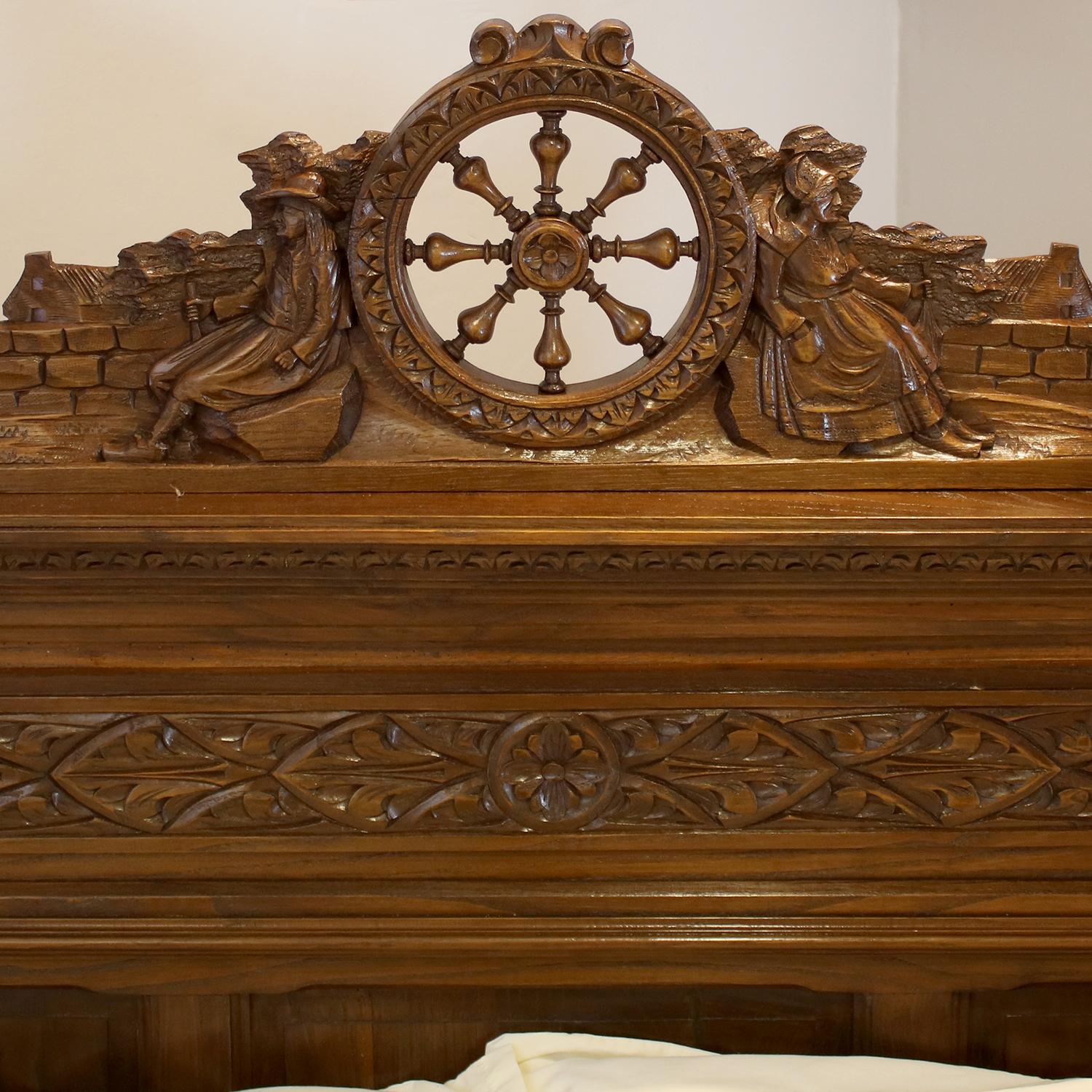 Oak Breton Antique Bed WK143 1