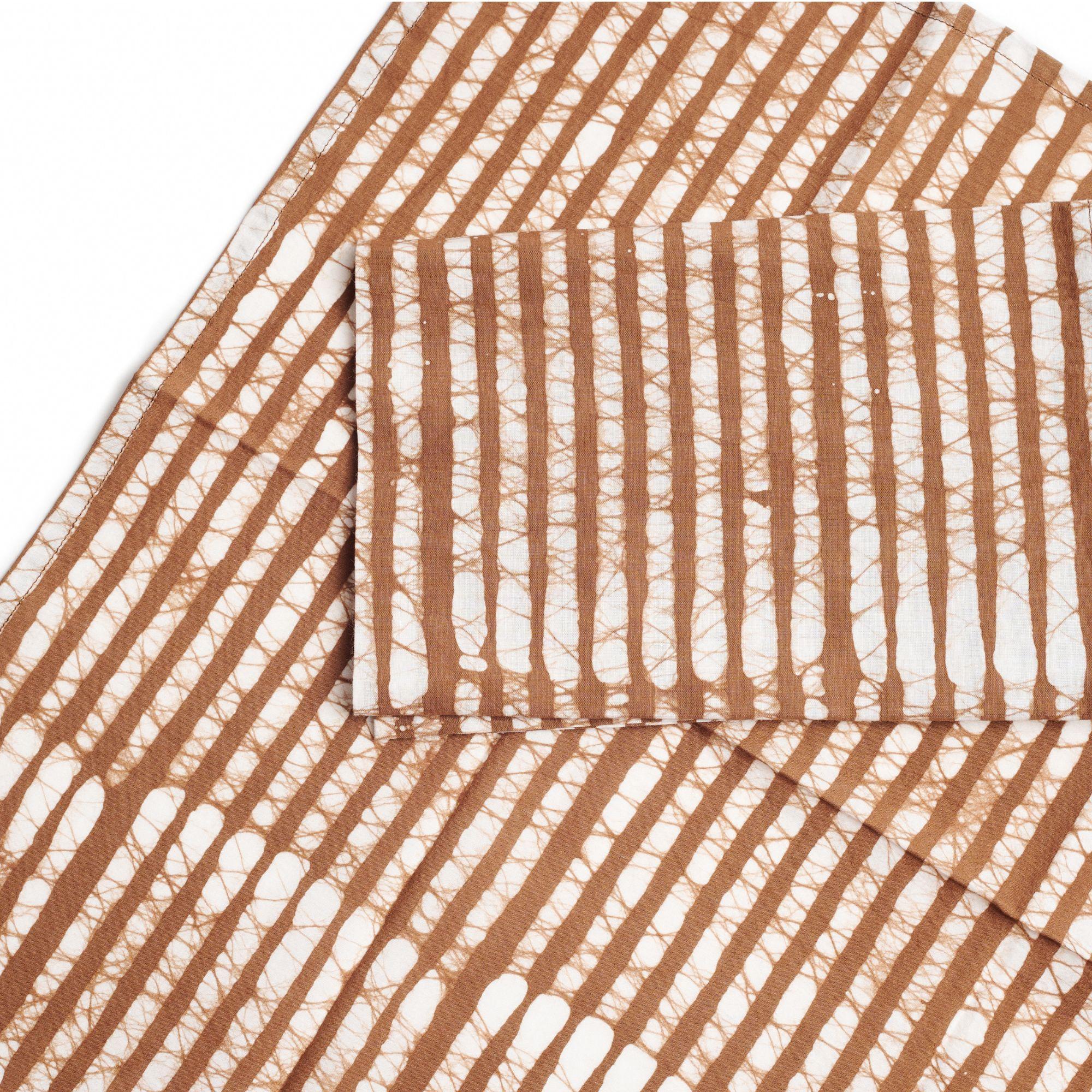 Modern Oak Brown Cotton Table Napkin, Handcrafted By Artisans ( set of 4 napkins)  For Sale