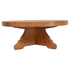 Oak Brutalist Dutch Mid-Century Coffee Table