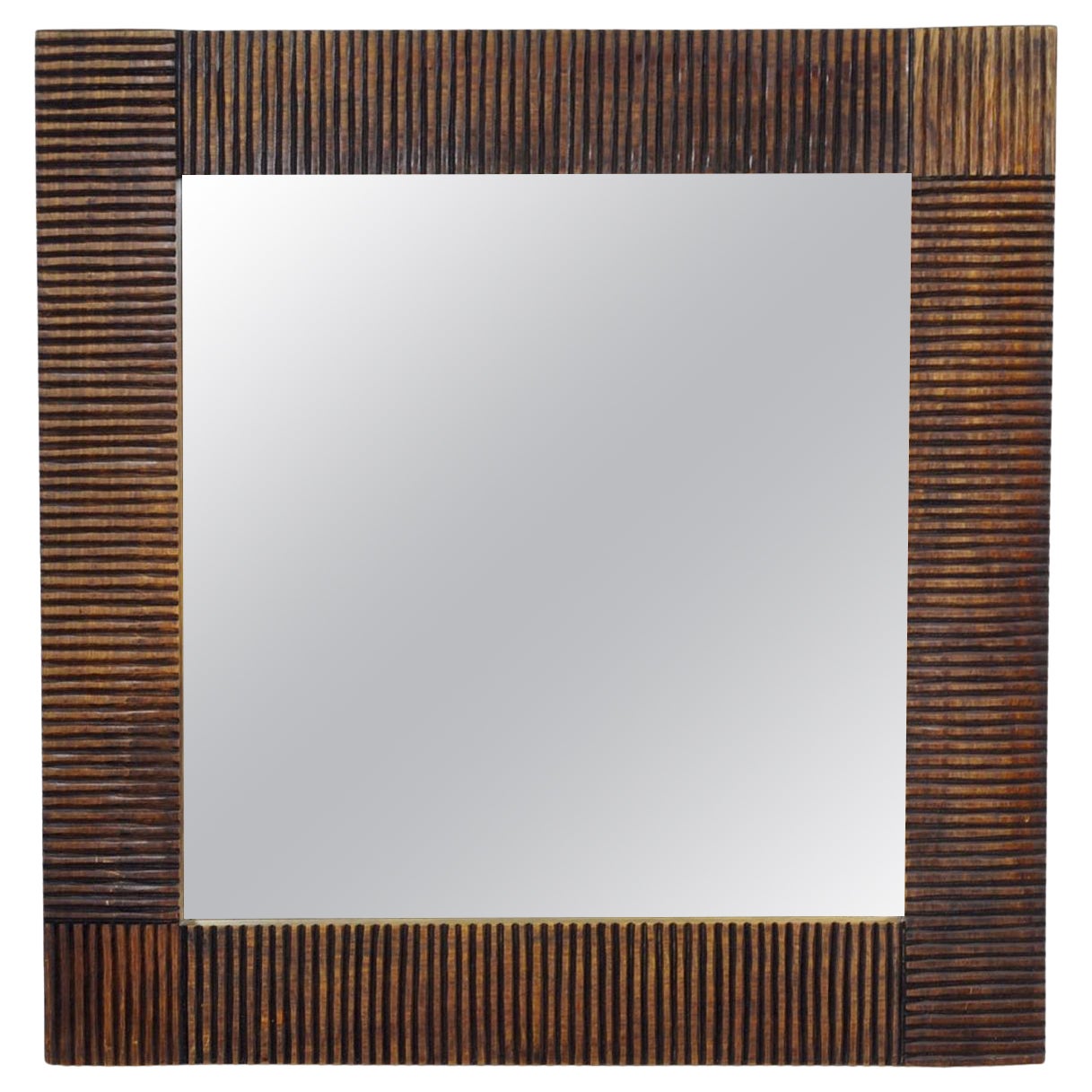 Espejo Brutalista de Roble, años 70