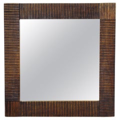 Espejo Brutalista de Roble, años 70