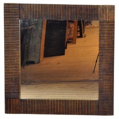 Oak Brutalist Mirror, 1970s