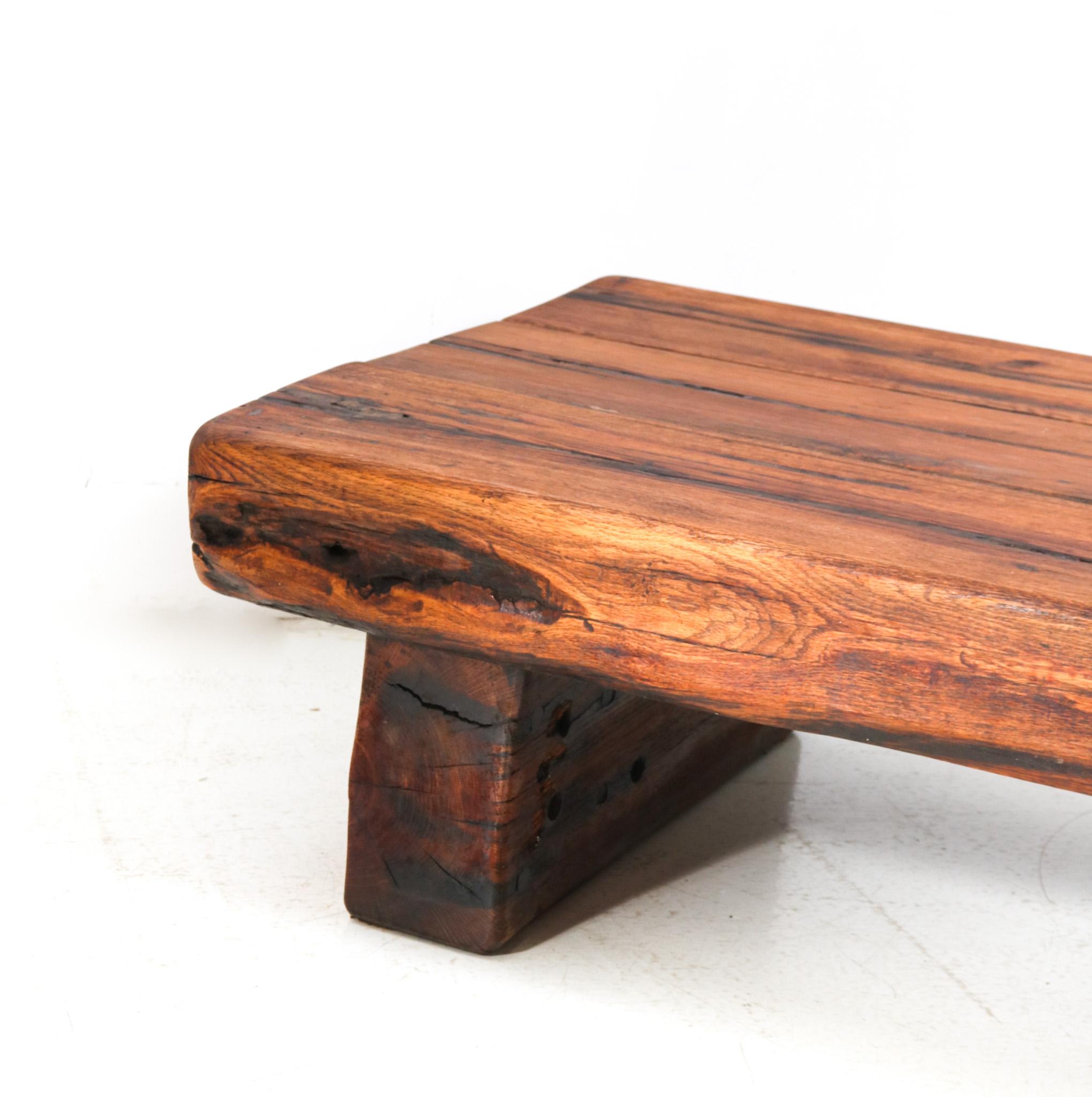 Oak Brutalist Rustic Coffee Table or Cocktail Table, 1960s For Sale 3