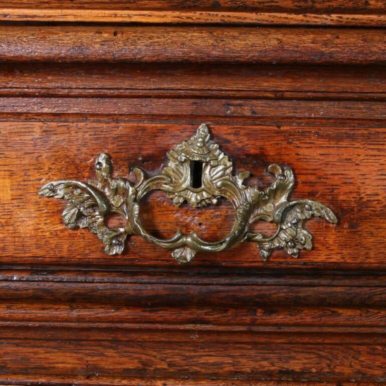 Bronze Oak Buffet Hutch with Elegant Carved Detail, Circa 1850 For Sale