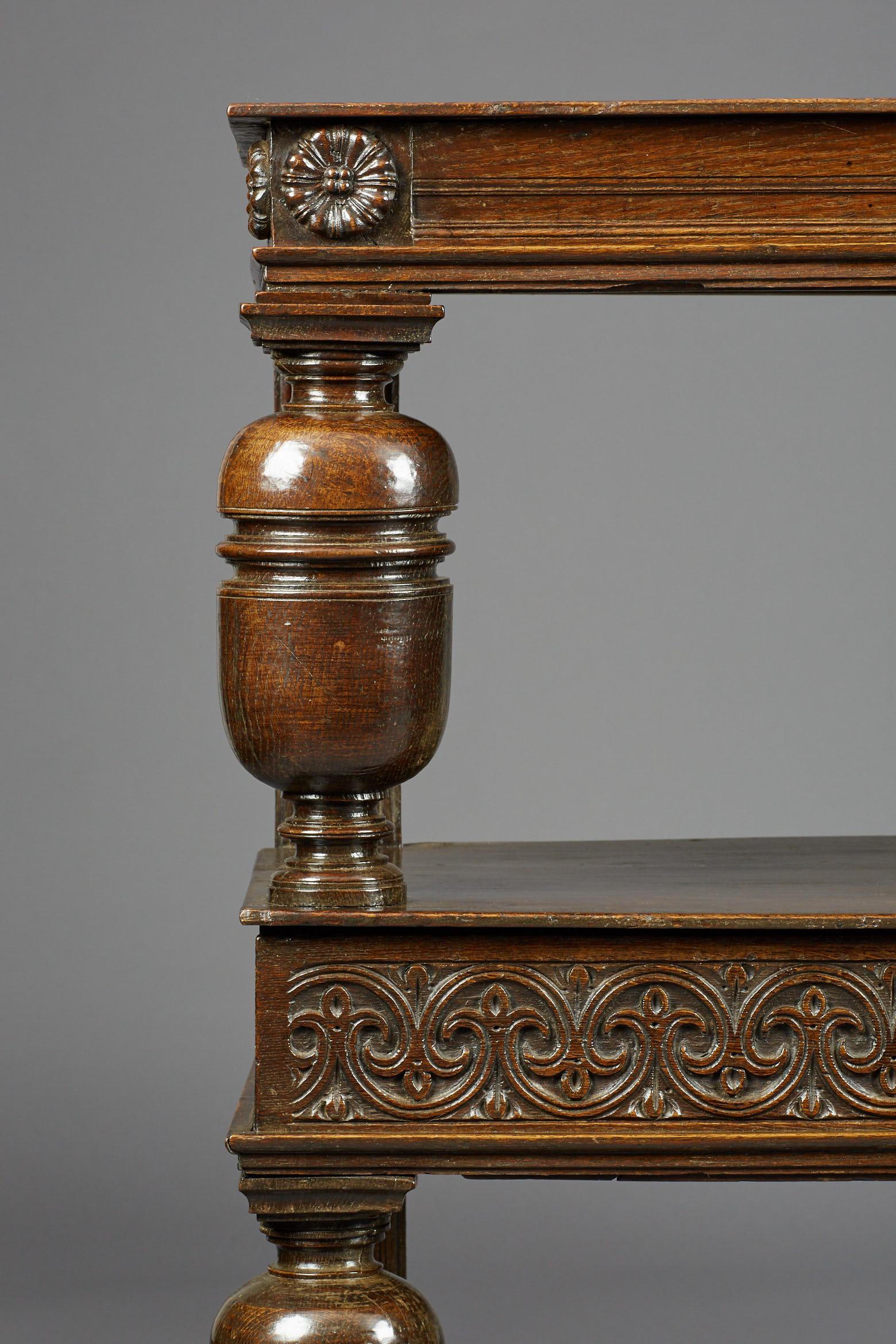 Jacobean Oak Buffet Three-Tier, Charles I, English, East Anglia, circa 1630