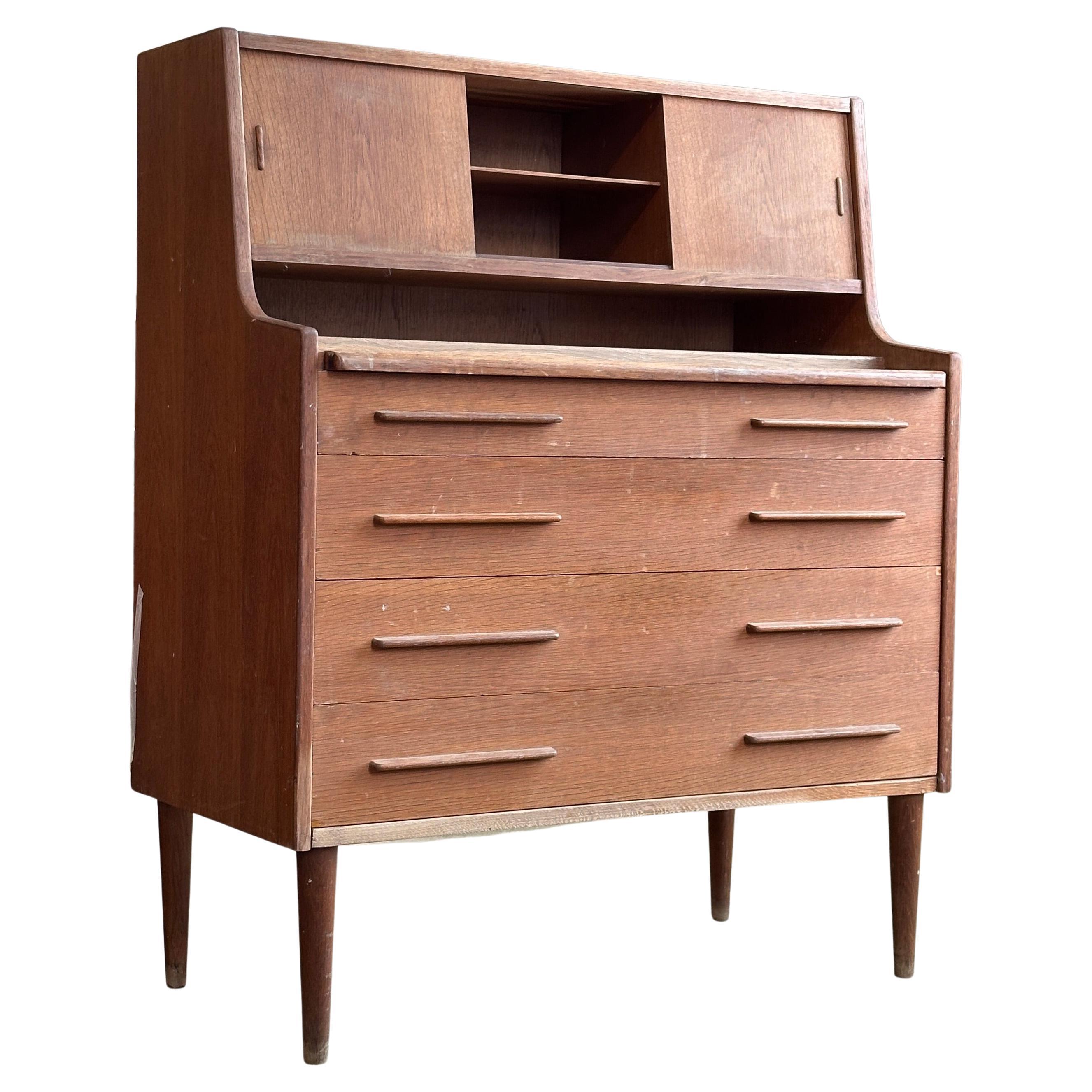 Oak Bureau/Vanity w/ Storage